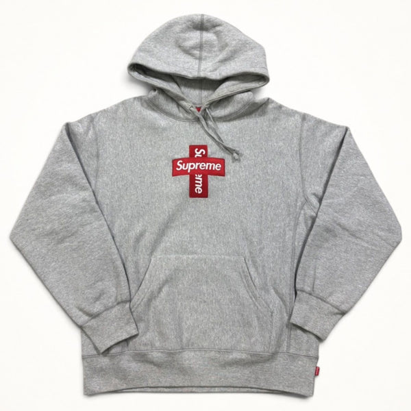 Supreme Cross Box Logo Hoodie (Heather Grey)
