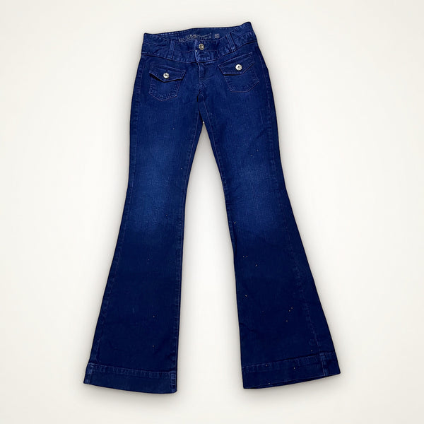 Y2K GUESS FLARE JEANS – DARK BLUE