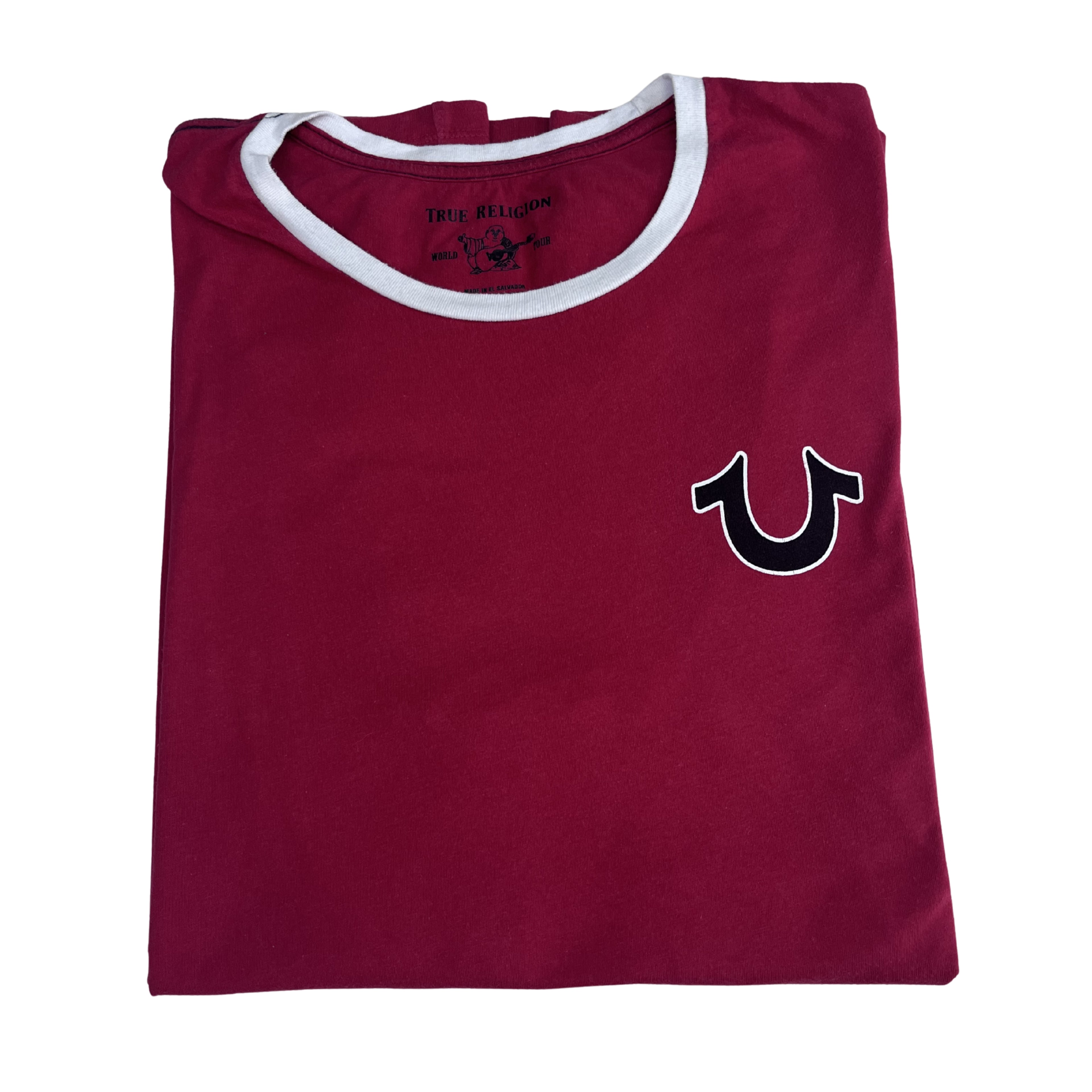 True Religion „World Tour“ tričko (červeno-černé)