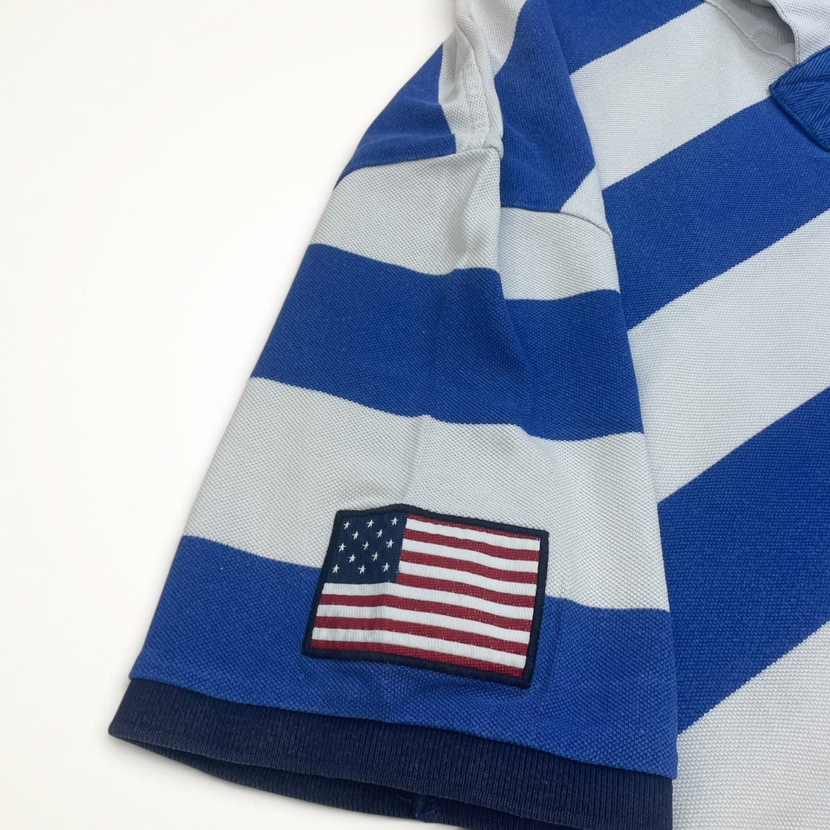 Ralph Lauren Big Pony Rugby Stripe Polo USA (Blue/White)