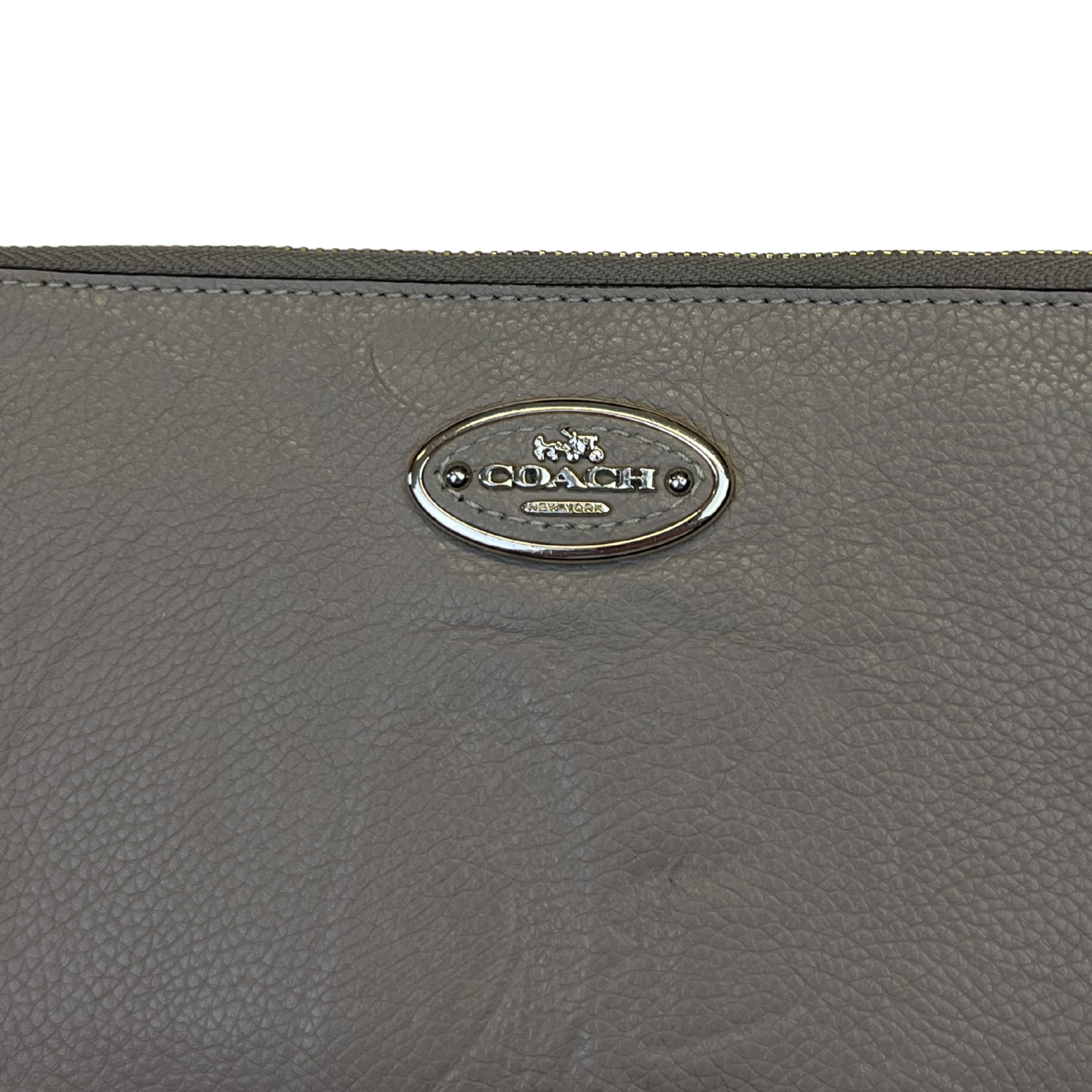 Coach Leather Wristlet Wallet (Grey)
