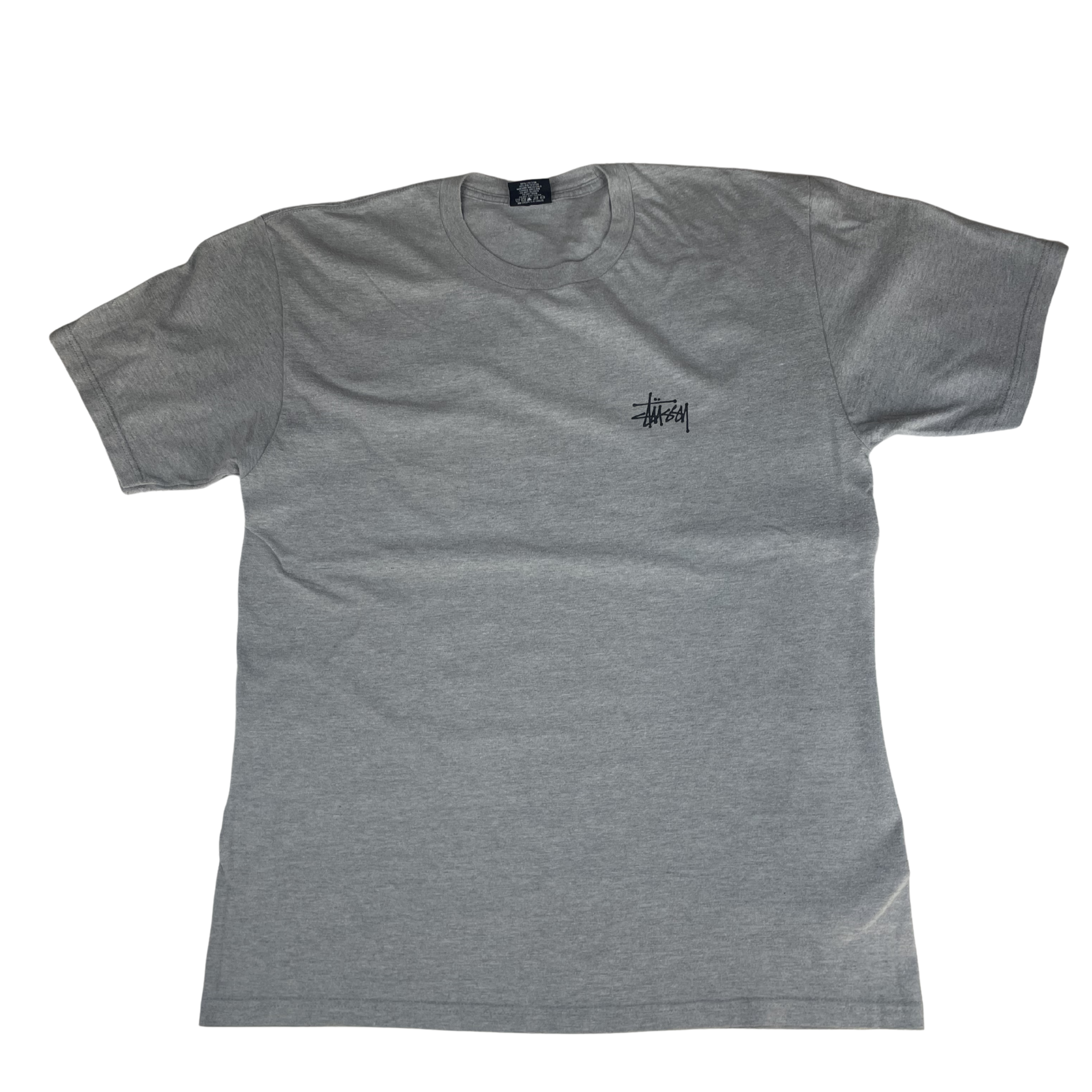 Stüssy "Stock Logo" Basic Tee – Grey Heather / L