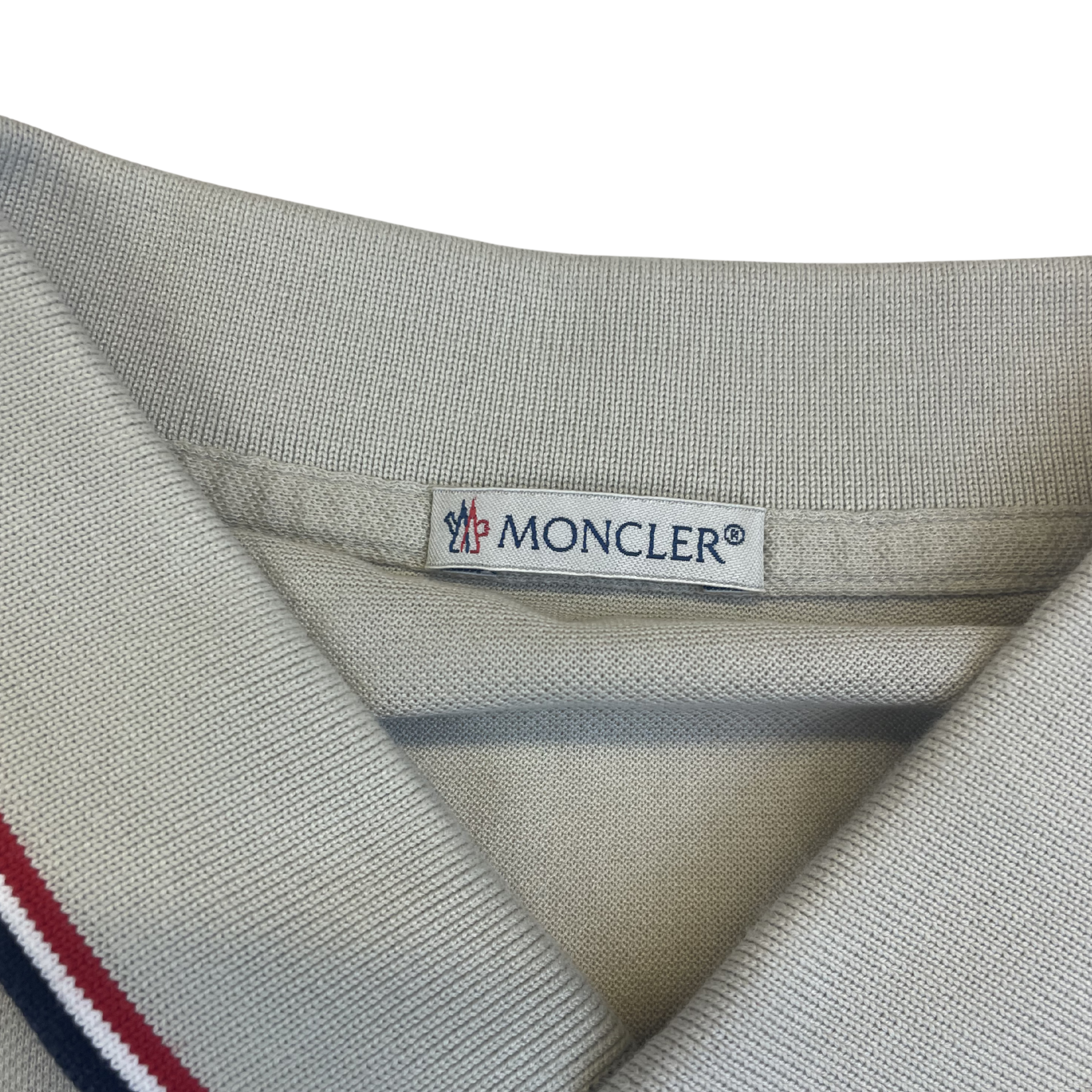 Moncler Tricolor Collar Polo (Grey)
