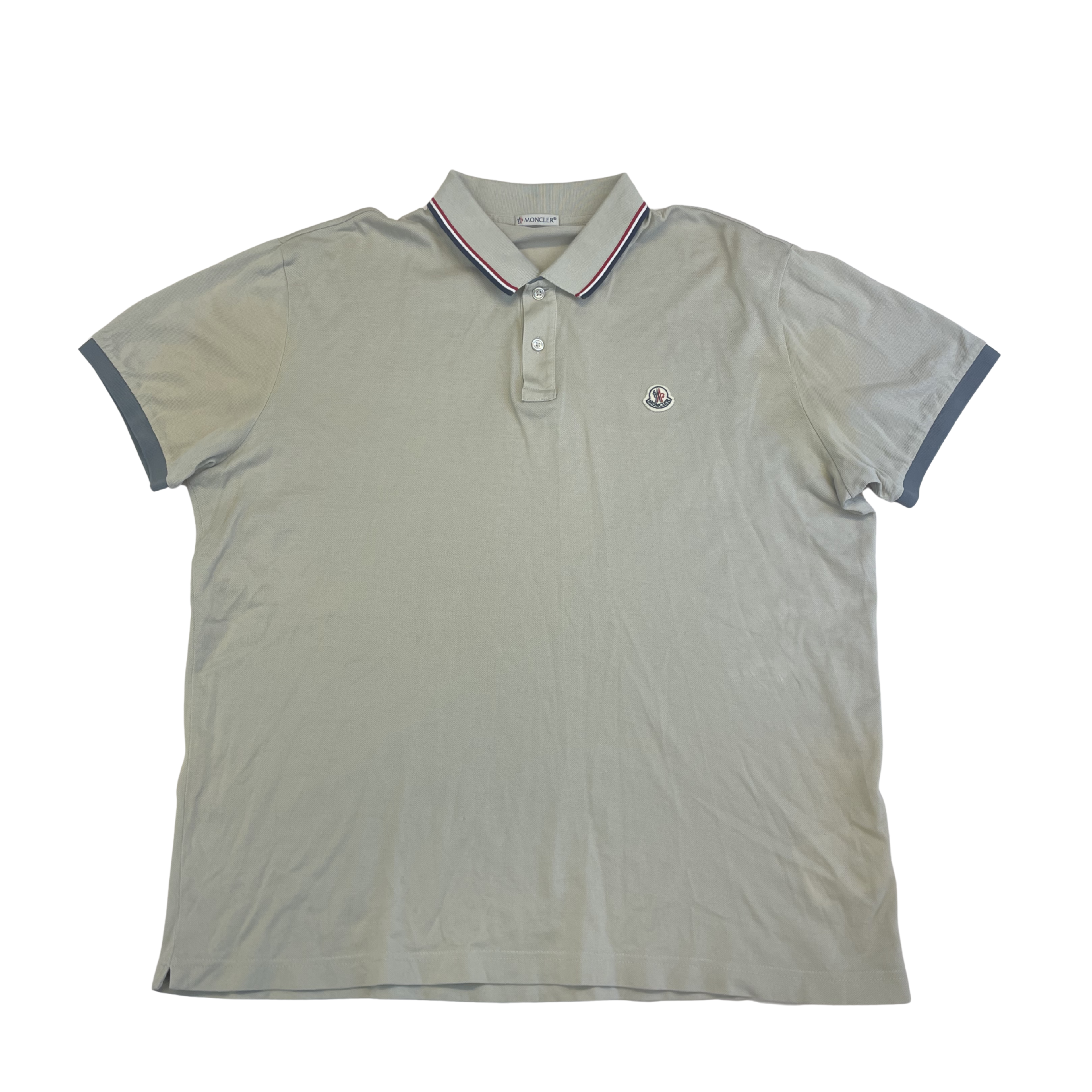 Moncler Tricolor Collar Polo (Grey)