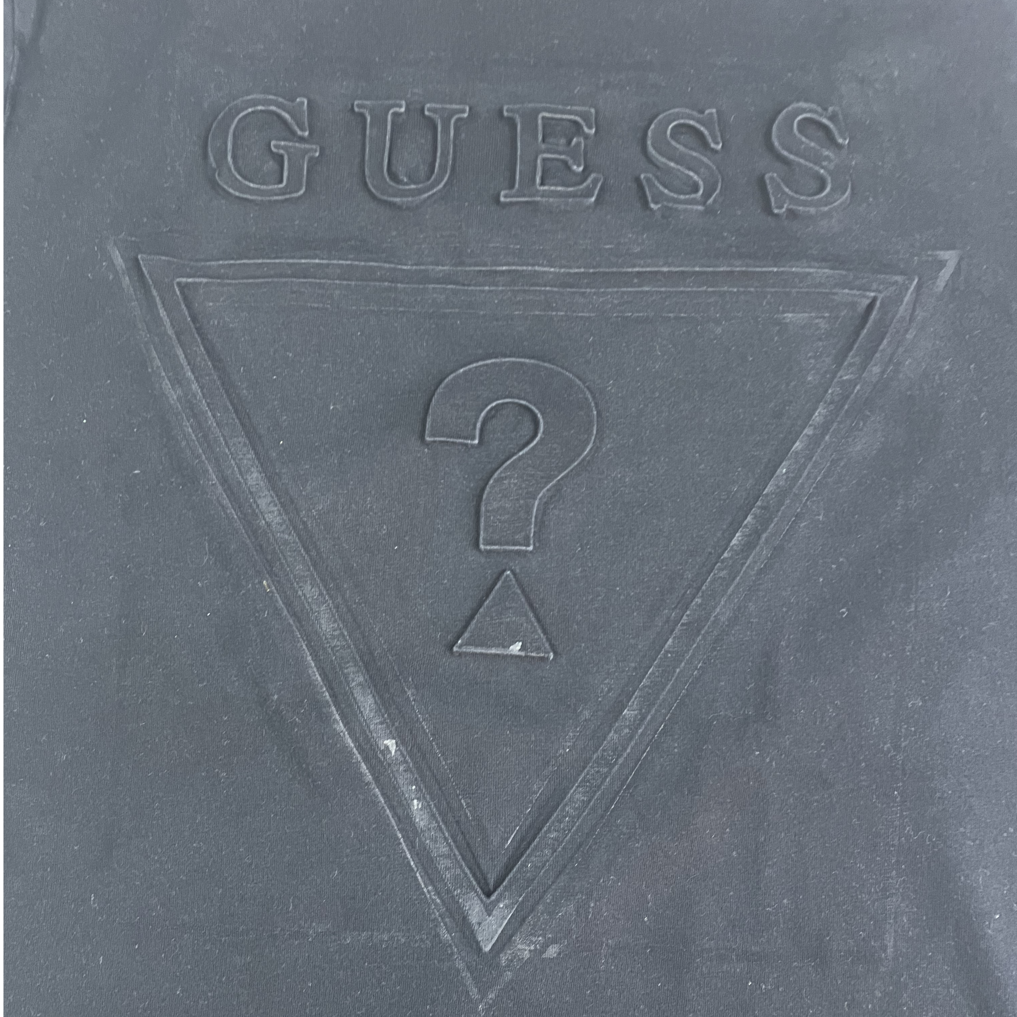 Guess Embossed Triangle Logo Tee (Black)