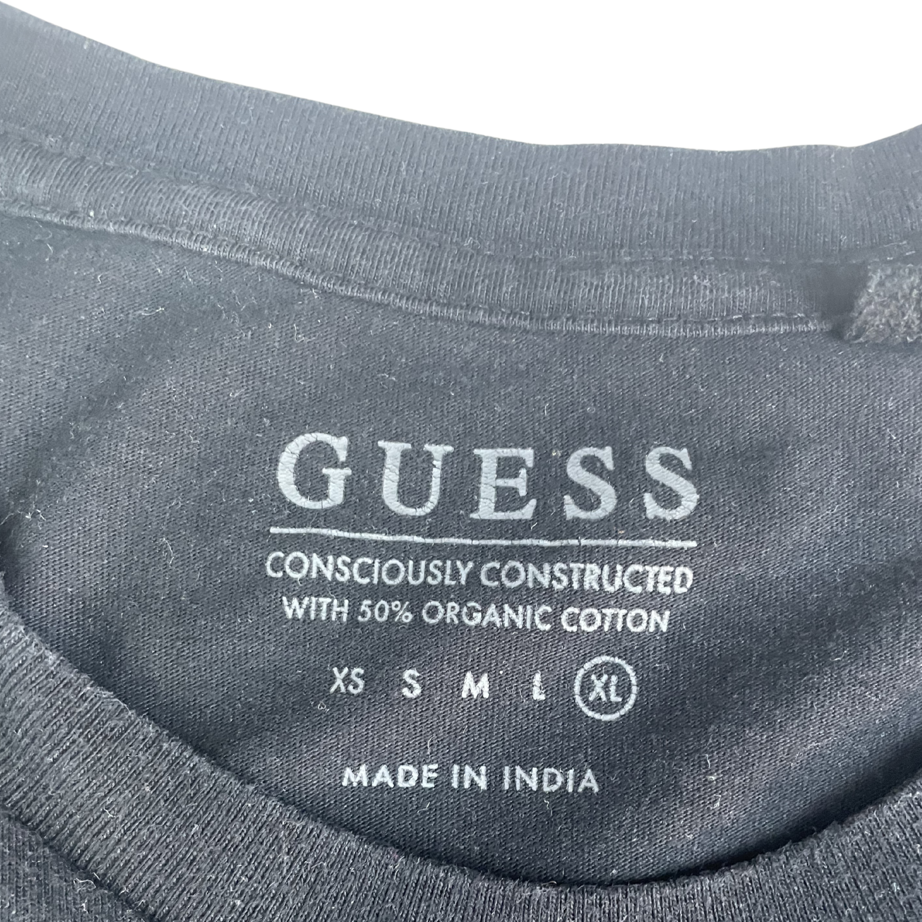 Guess Embossed Triangle Logo Tee (Black)