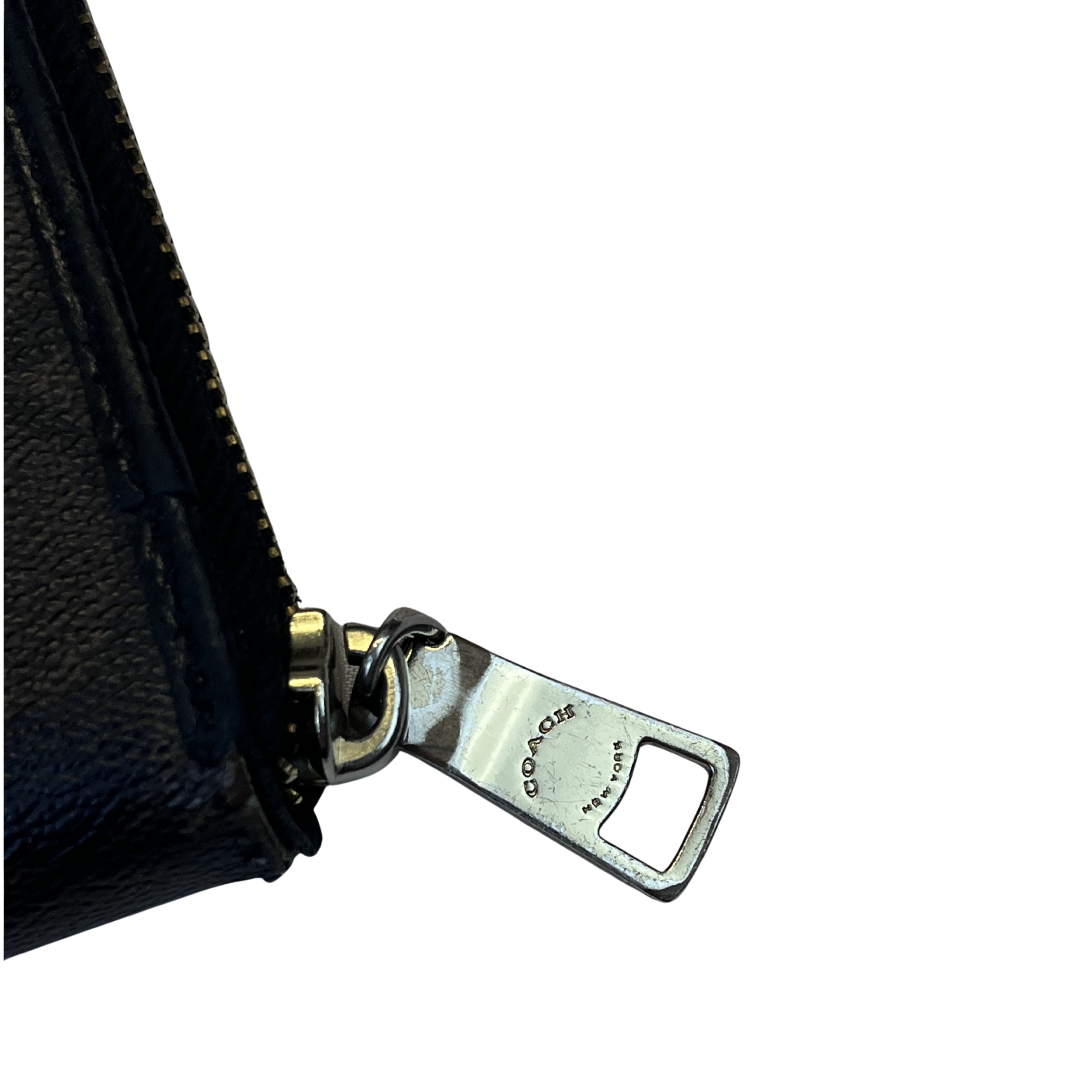 COACH Signature Zip Around Peněženka (hnědo/černá)