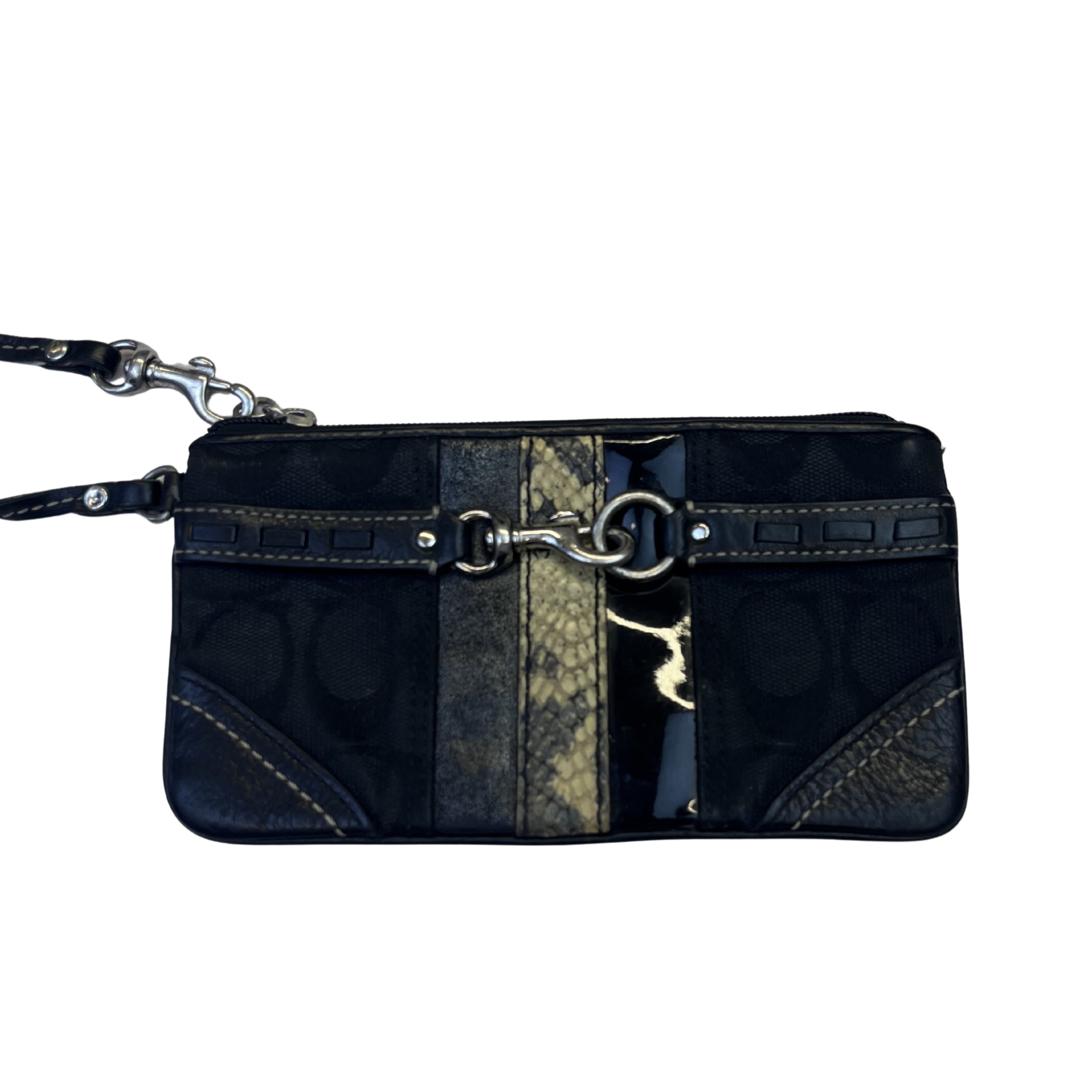 Coach Signature Wristlet Pouch (Black)
