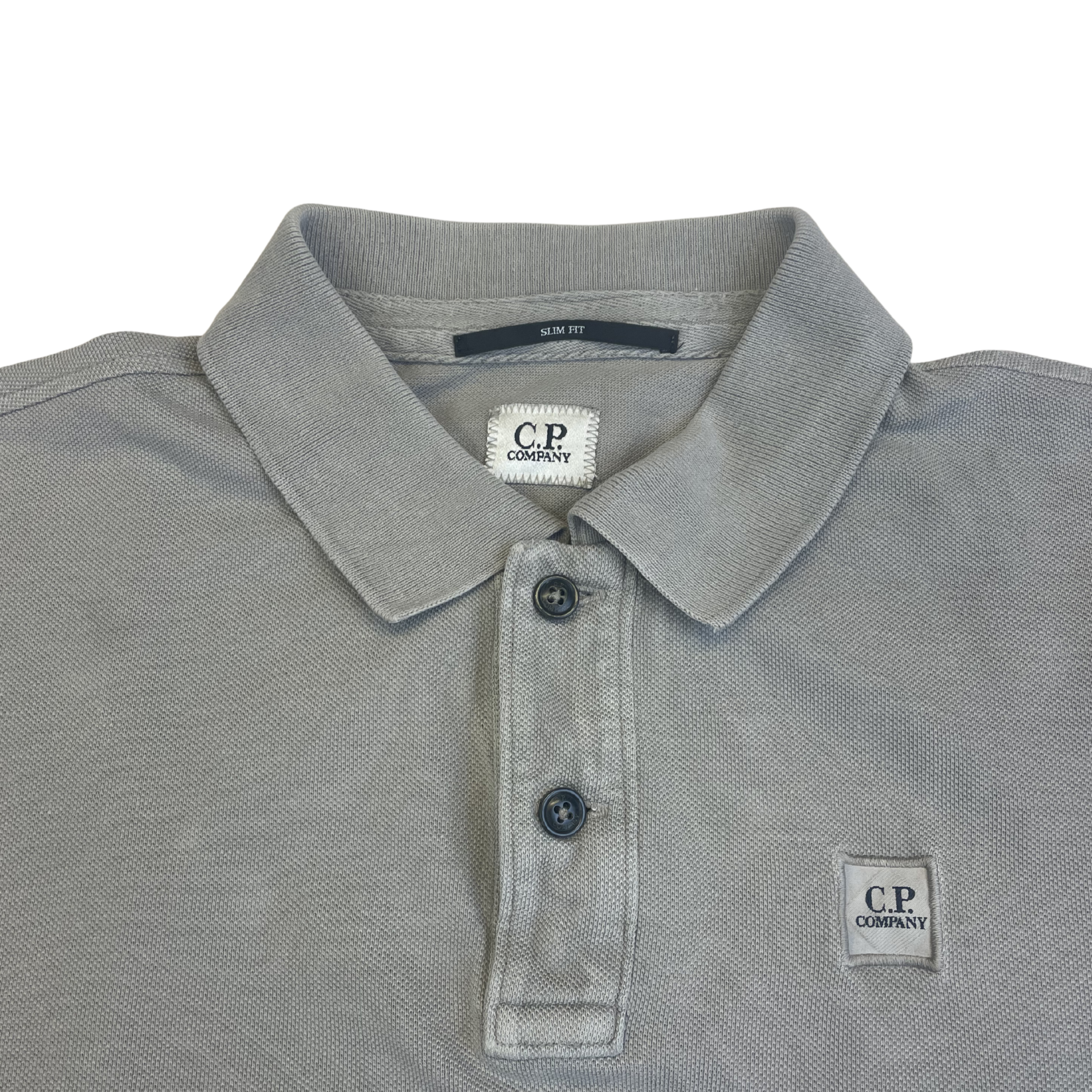 C.P. Company Slim Fit Longsleeve Polo (Grey)