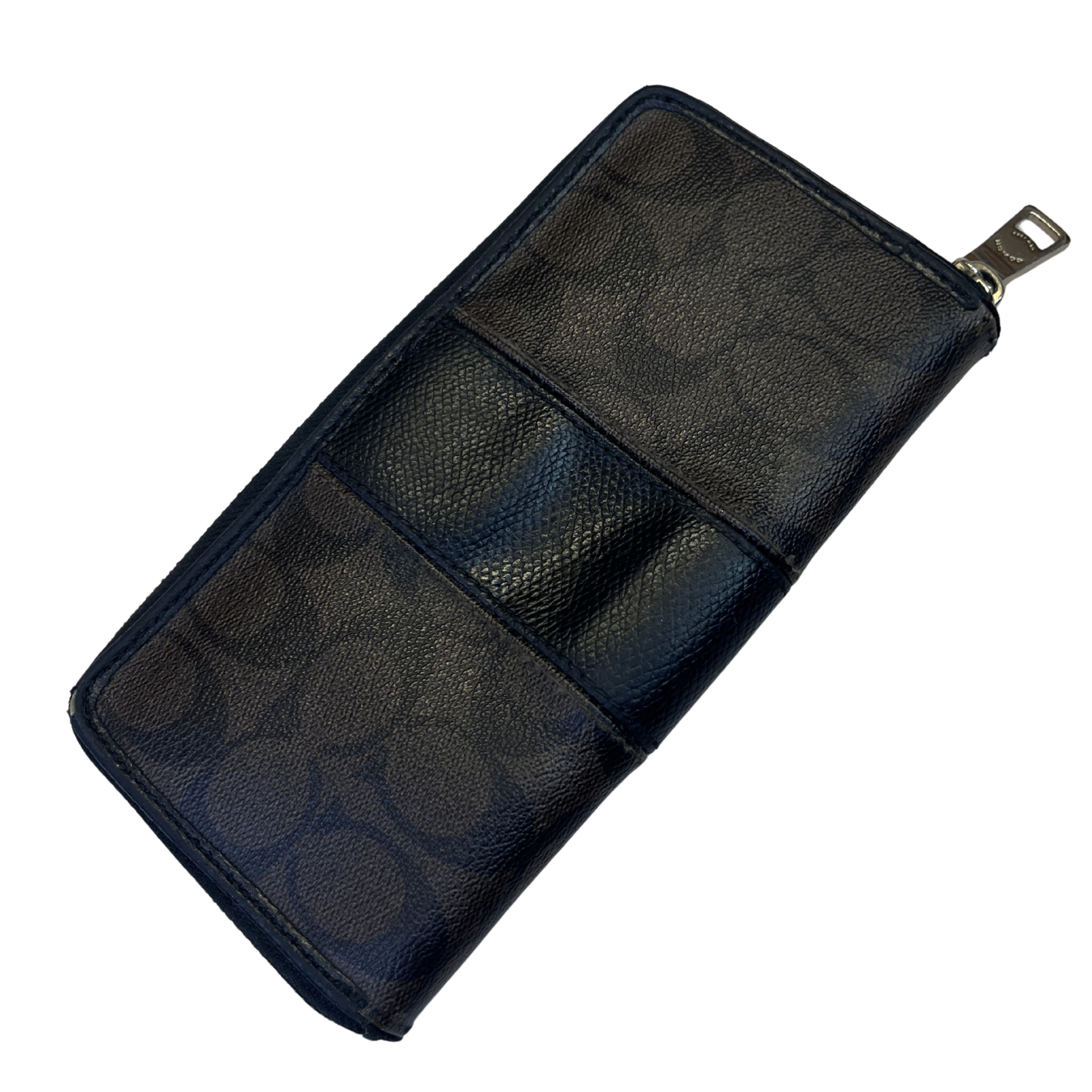 COACH Signature Zip Around Peněženka (hnědo/černá)