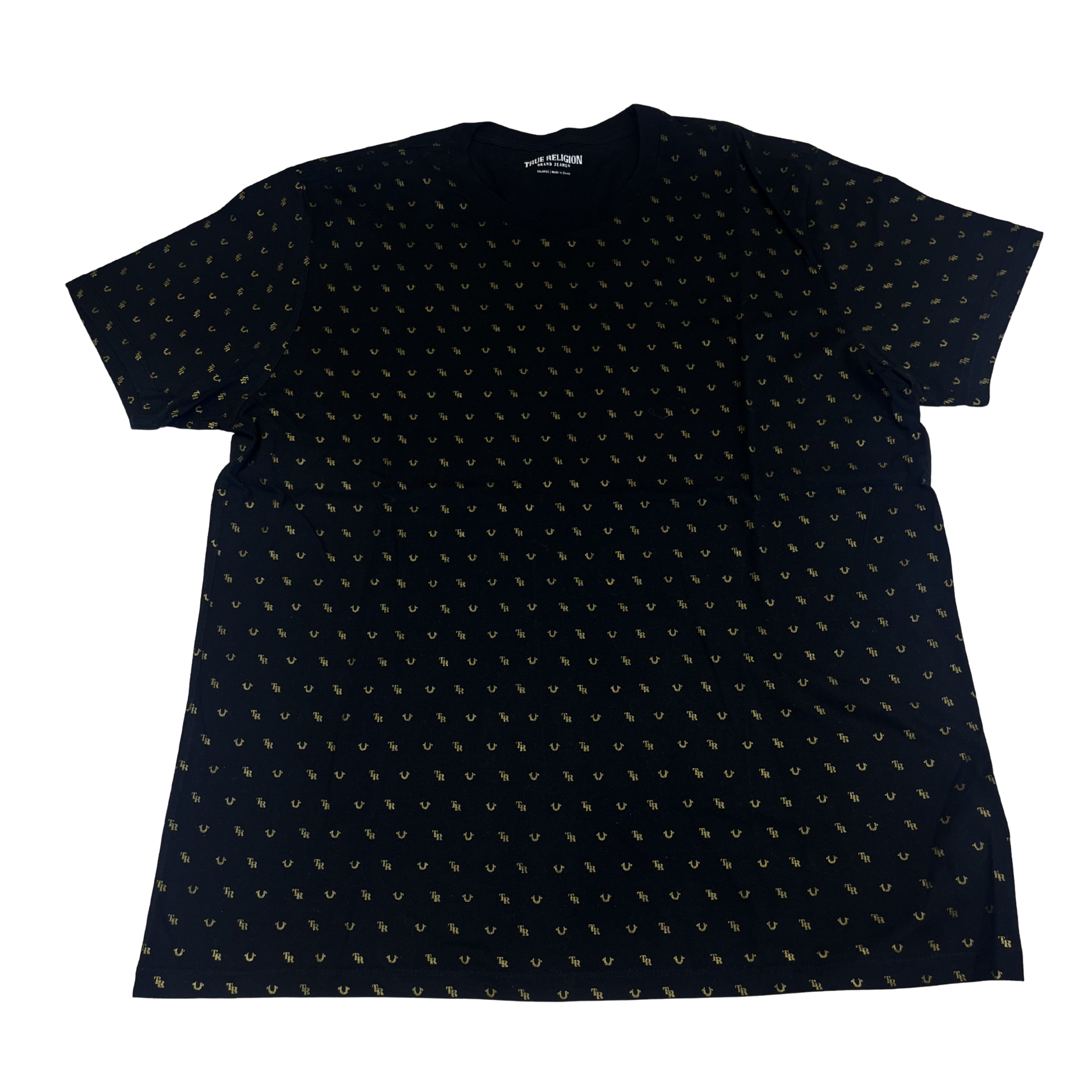 True Religion Monogram SS Crew Neck Tee (Black/Gold)