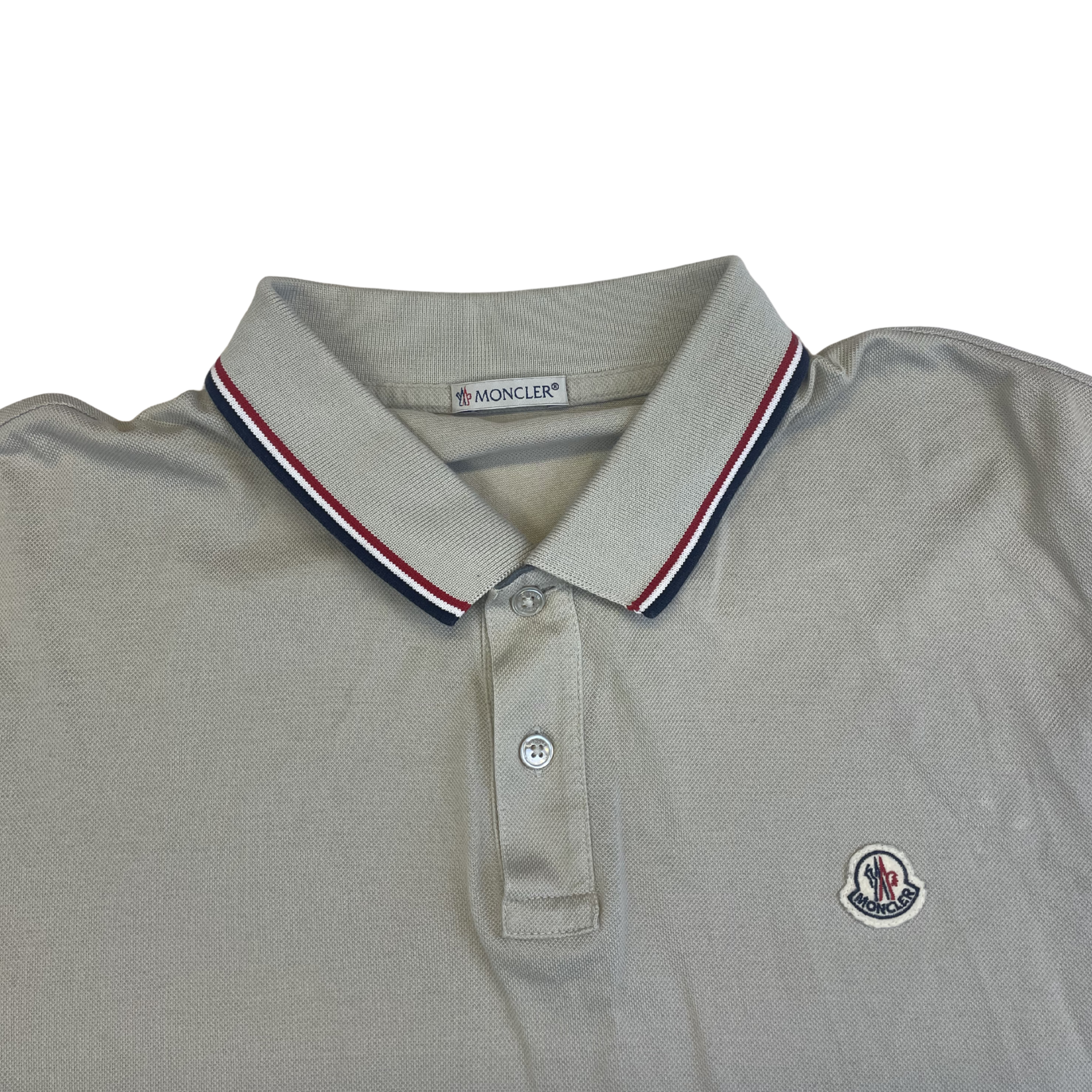 Moncler Tricolor Collar Polo (Grey)