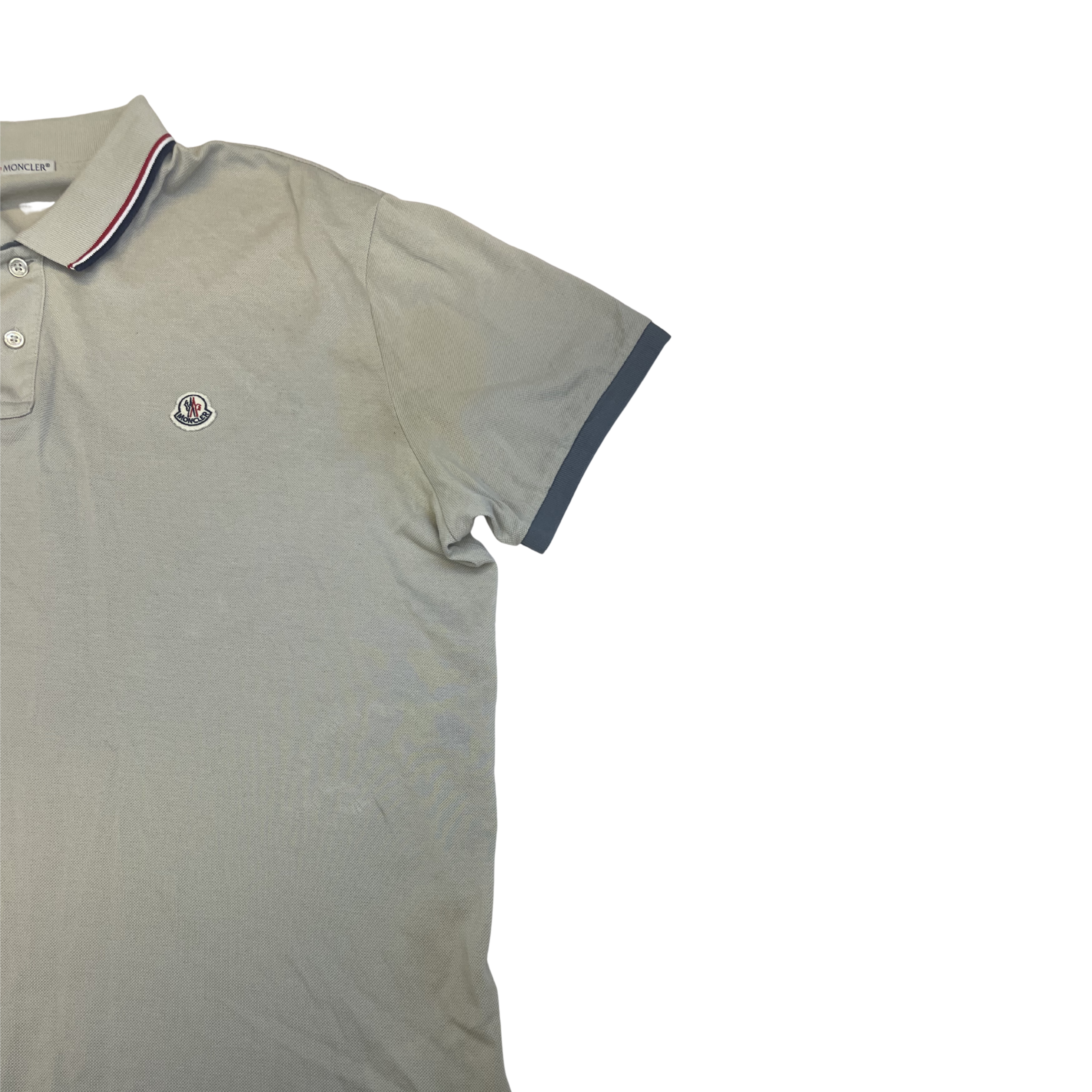Moncler Tricolor Collar Polo (Grey)