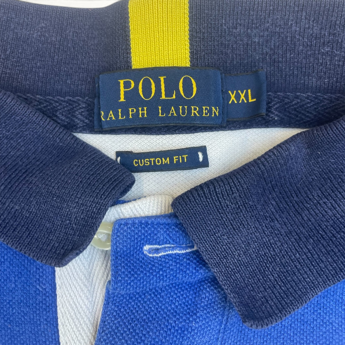 Ralph Lauren Big Pony Rugby Stripe Polo USA (Blue/White)