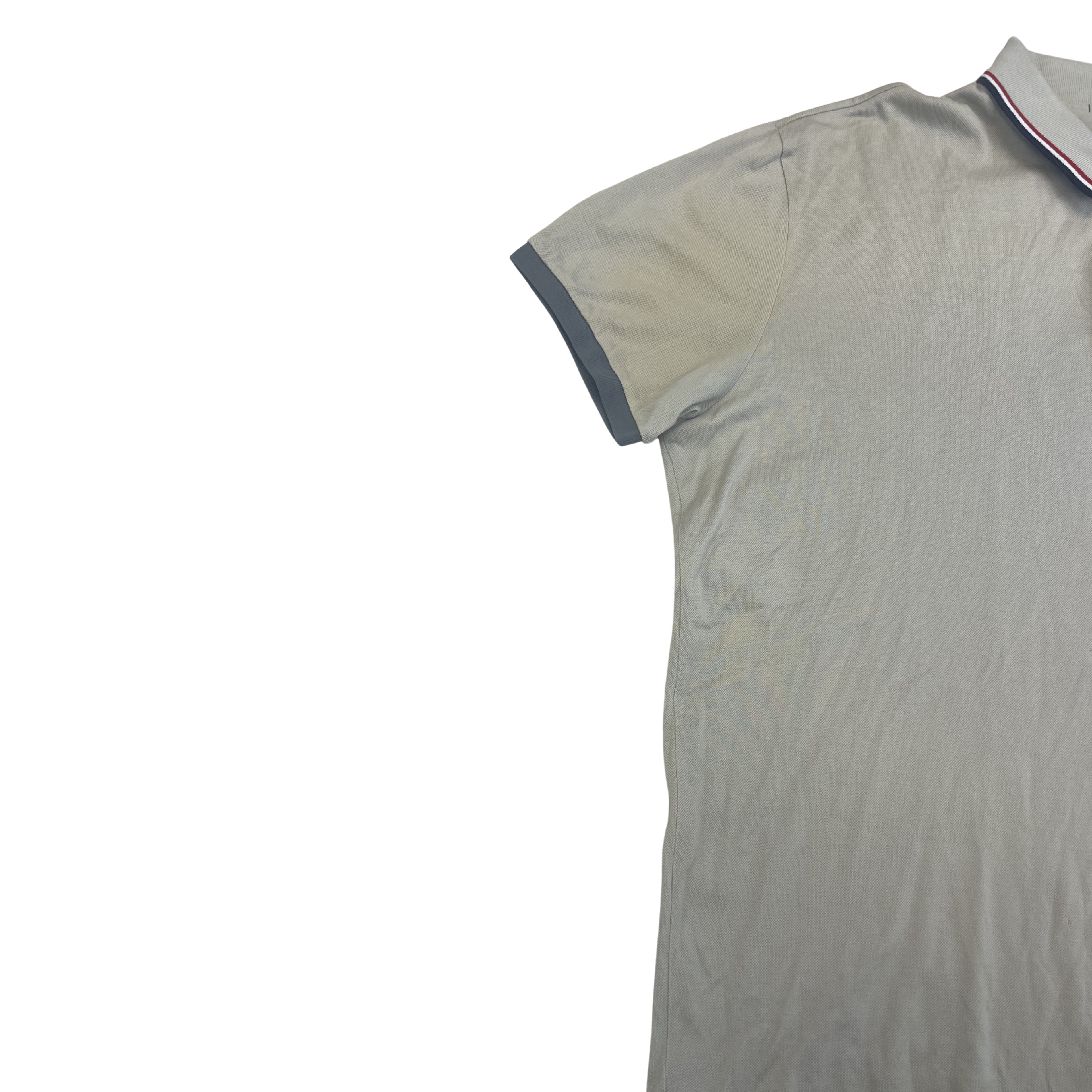 Moncler Tricolor Collar Polo (Grey)