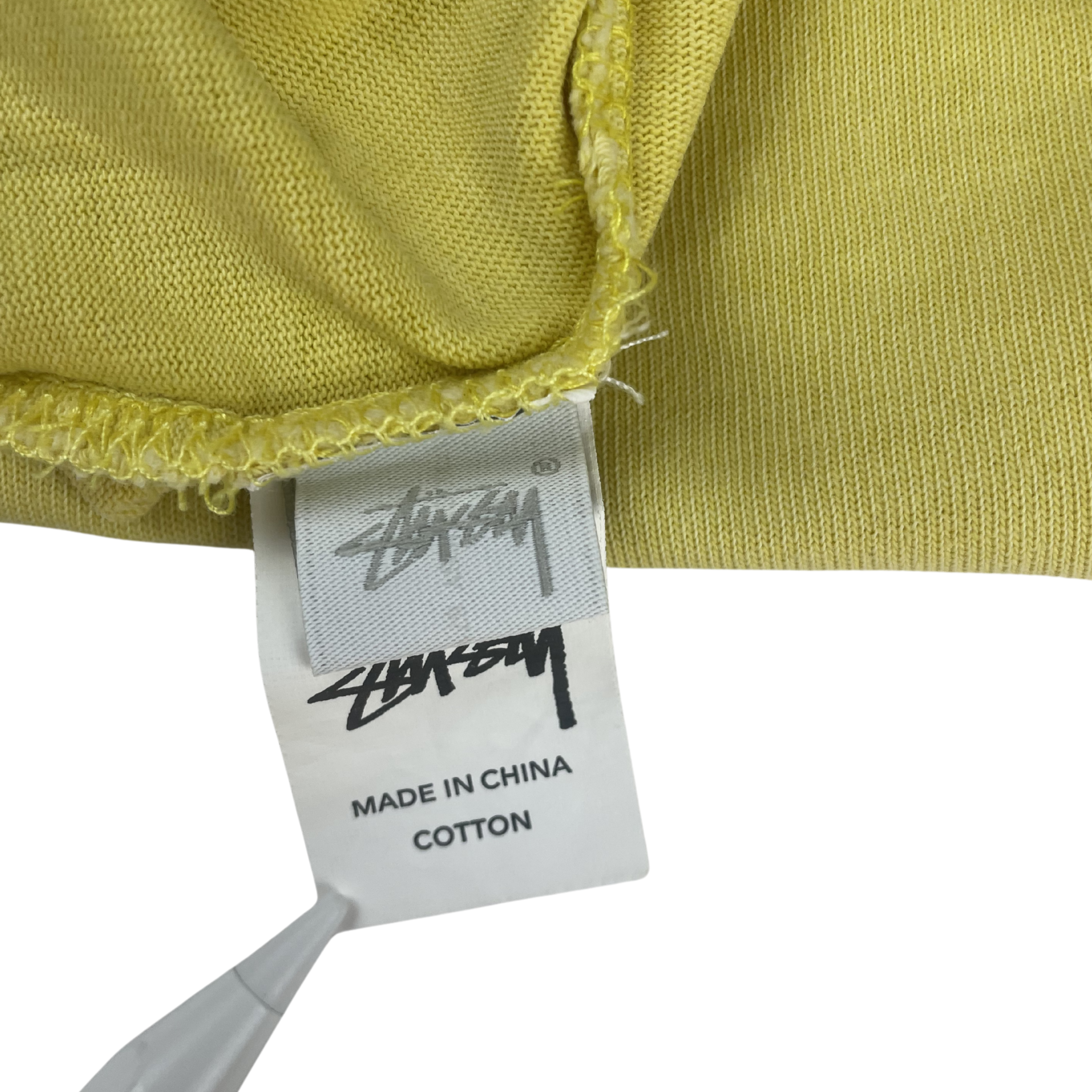Stussy Vintage T-Shirt – Custom Obarvené na Světle Žlutou