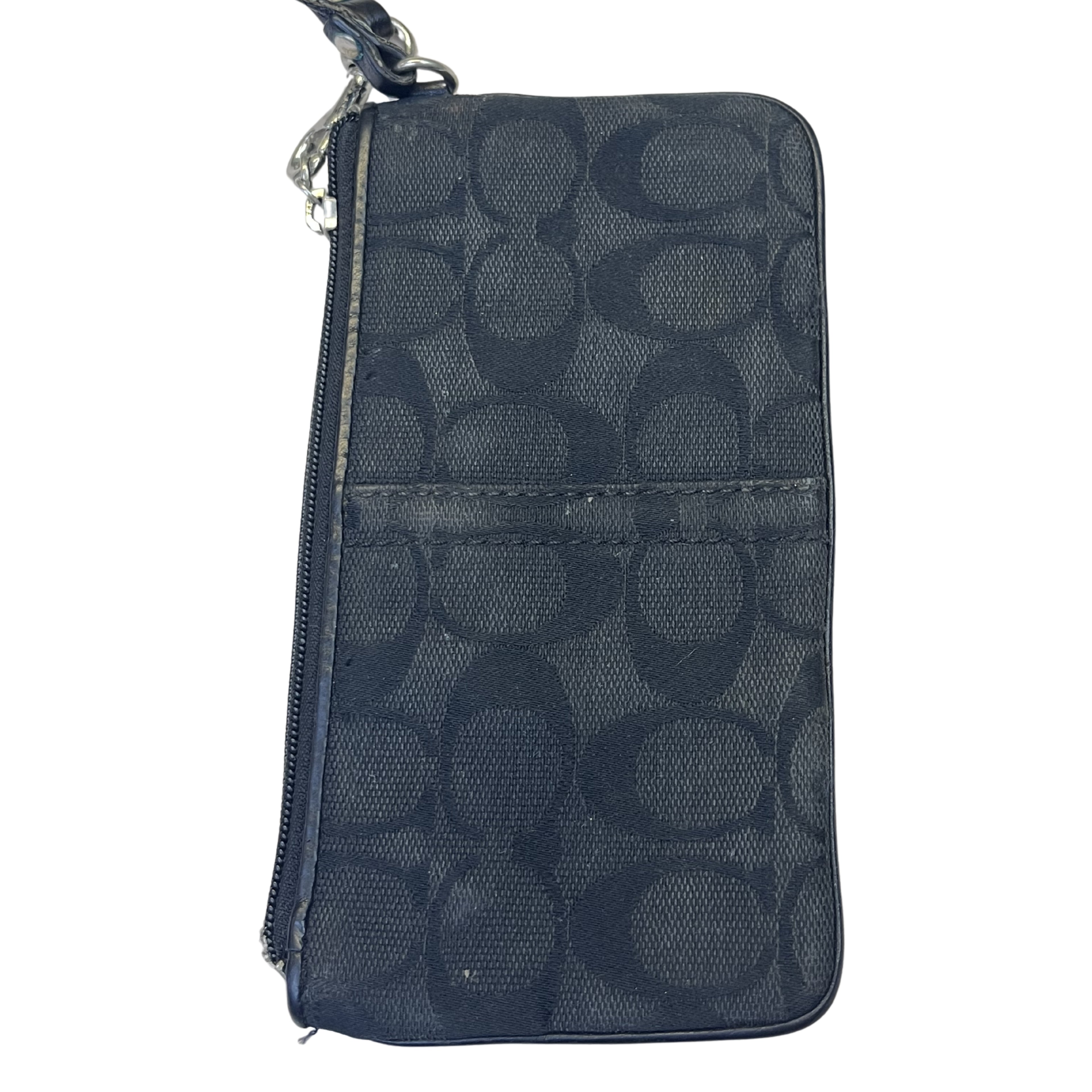 Coach Signature Wristlet Pouch (Black)
