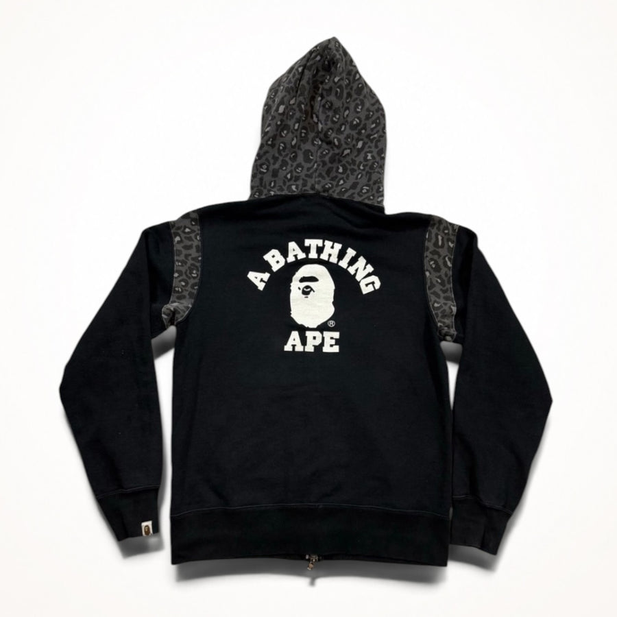 BAPE College Logo Leopard Zip Hoodie (Black)