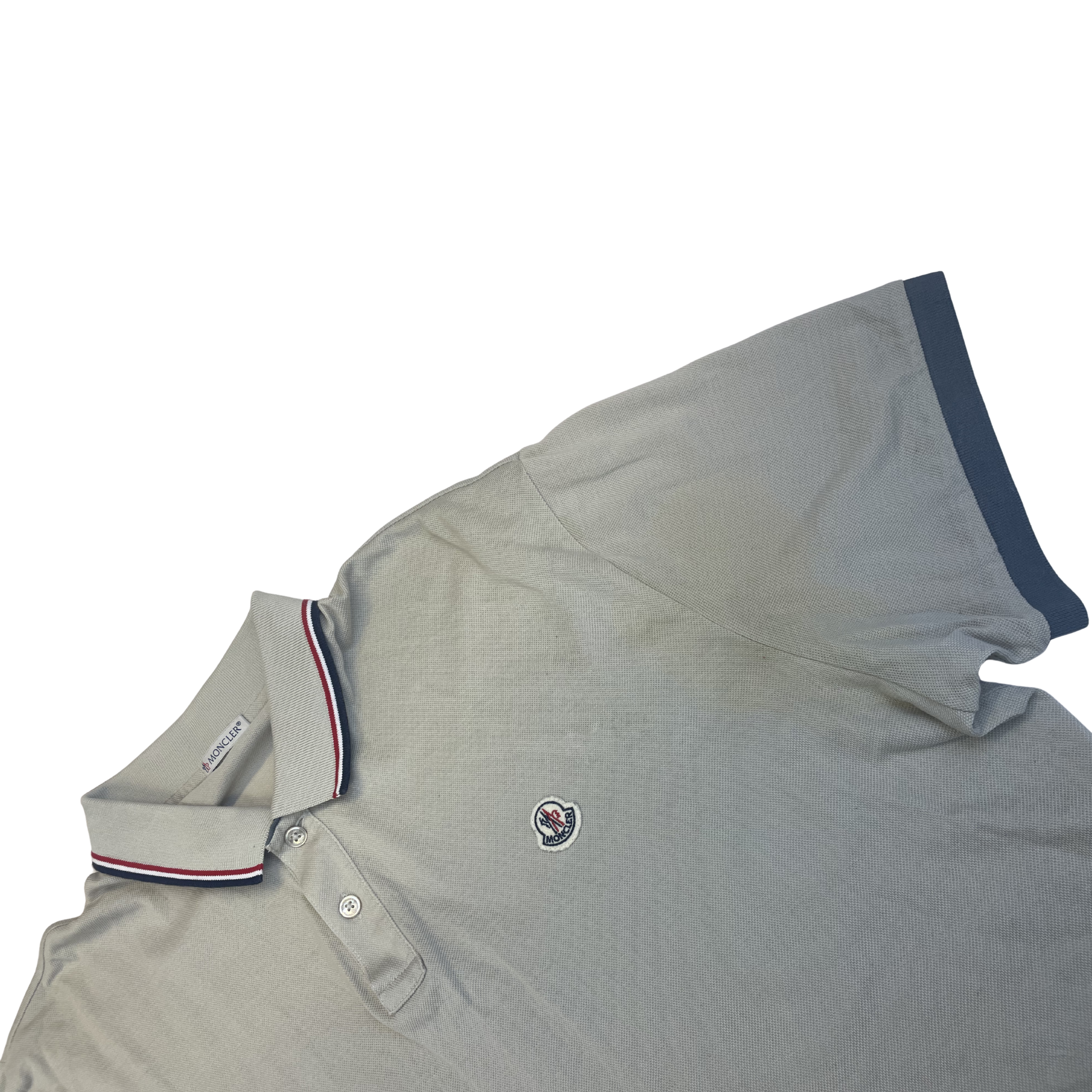 Moncler Tricolor Collar Polo (Grey)
