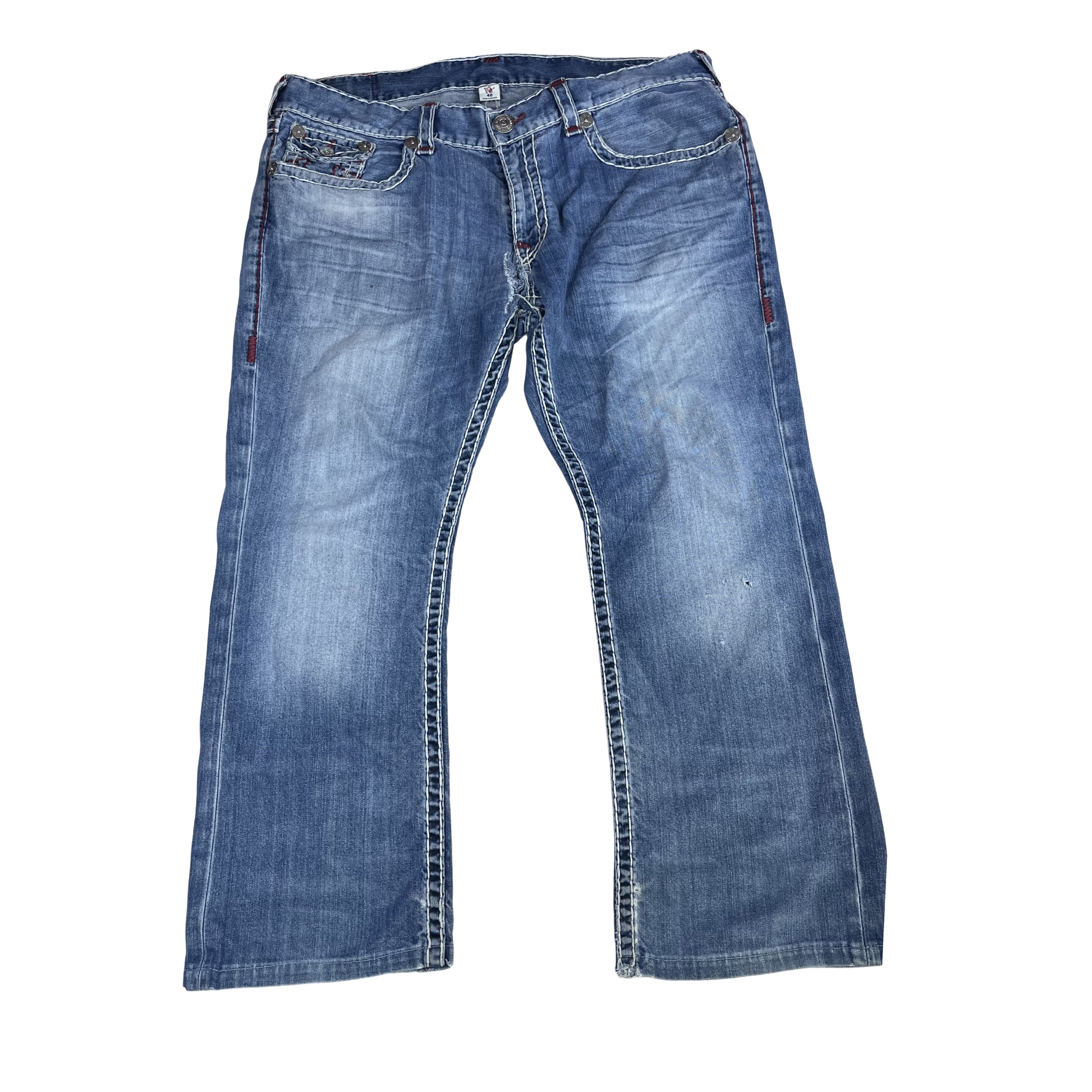 TRUE RELIGION BOOTCUT – LIGHT WASH RED STITCH