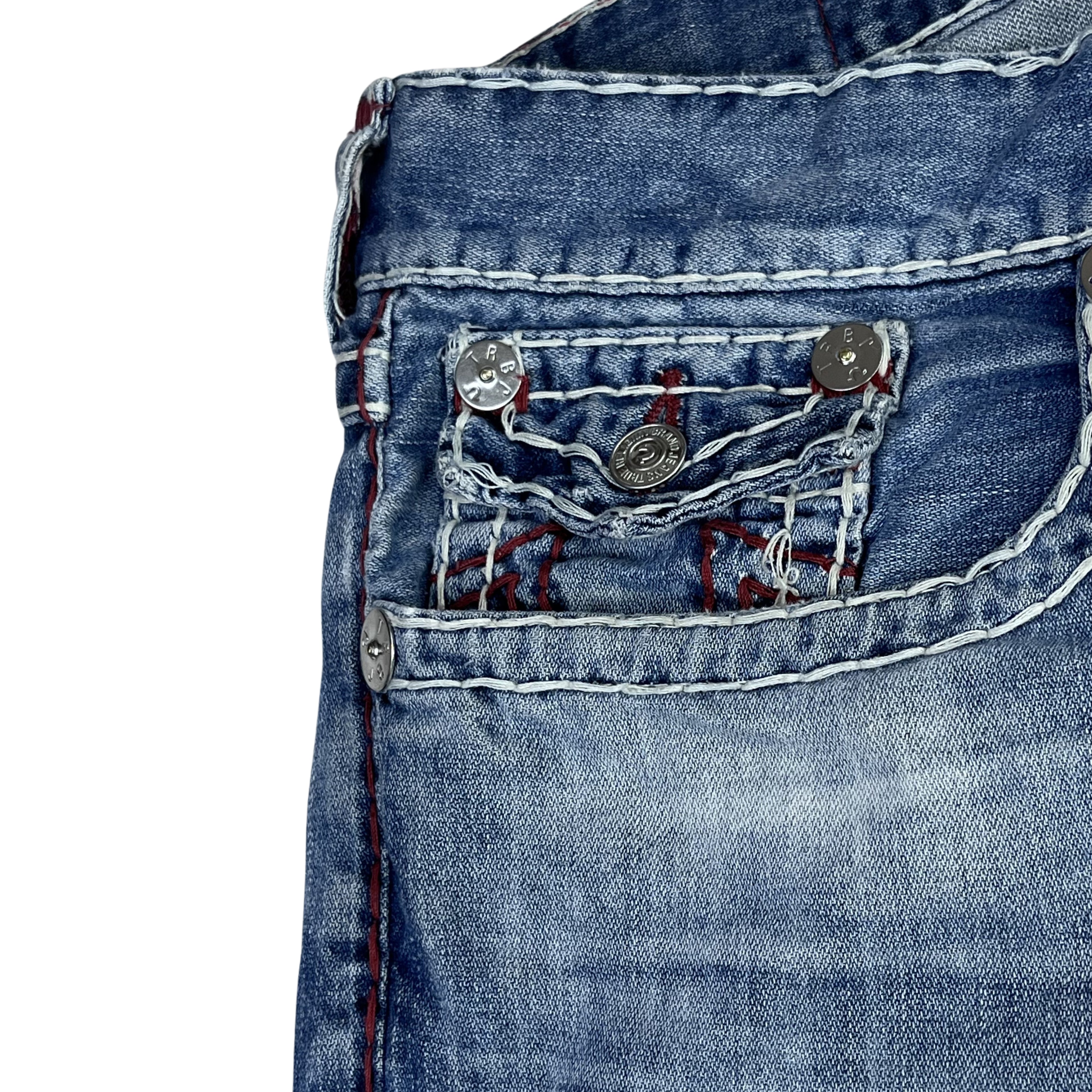 TRUE RELIGION BOOTCUT – LIGHT WASH RED STITCH