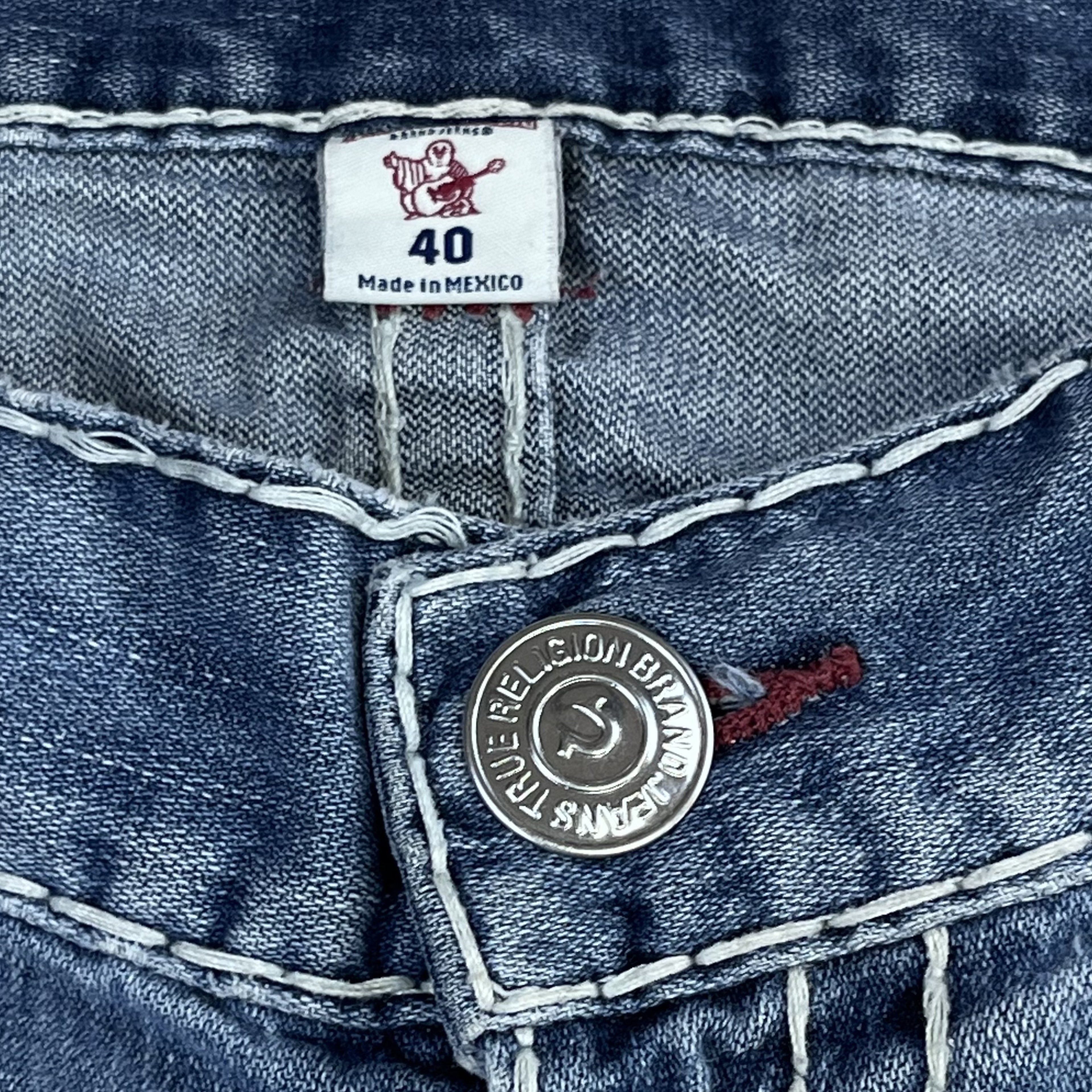 TRUE RELIGION BOOTCUT – LIGHT WASH RED STITCH