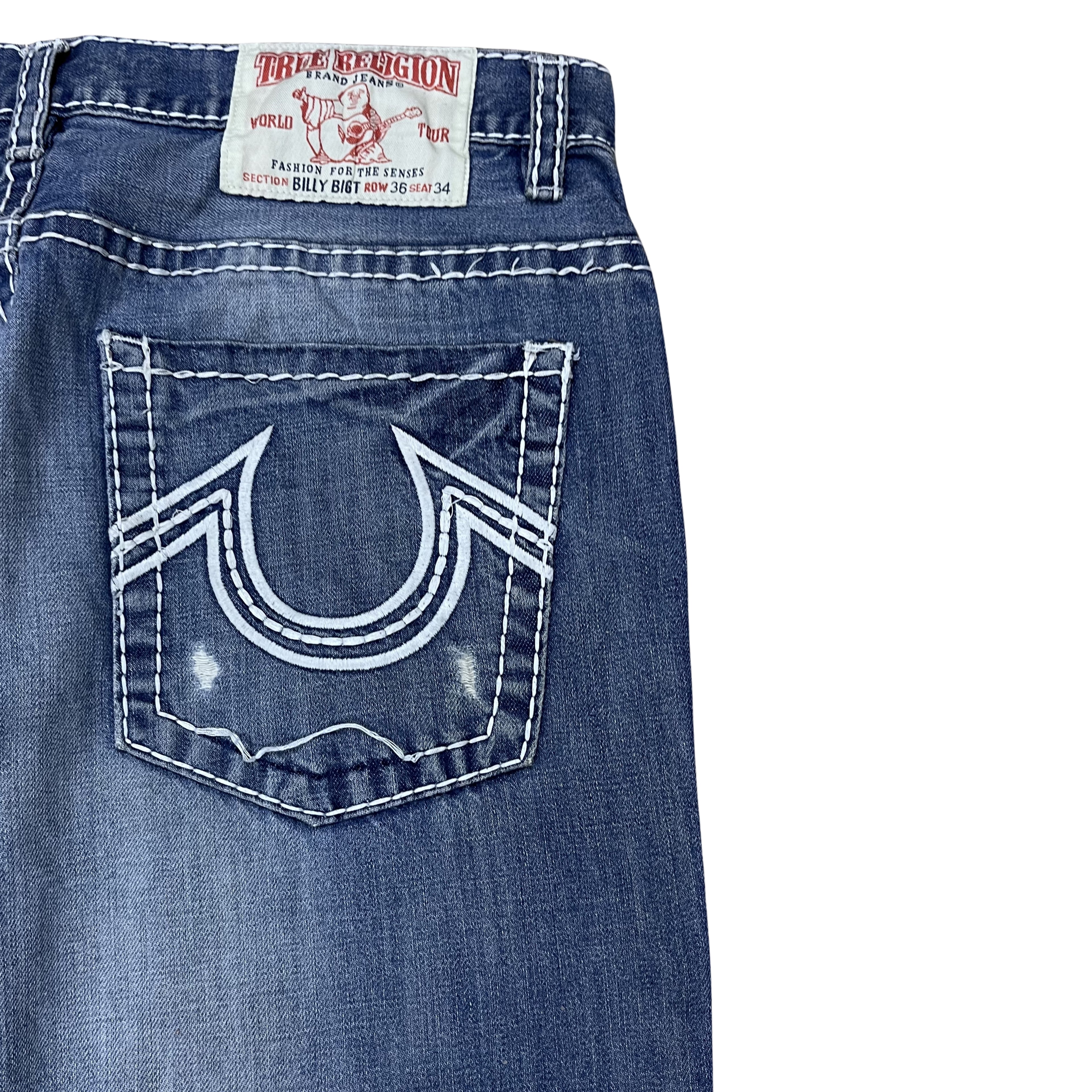 True Religion “True Religion” Stitch Jeans (Blue)