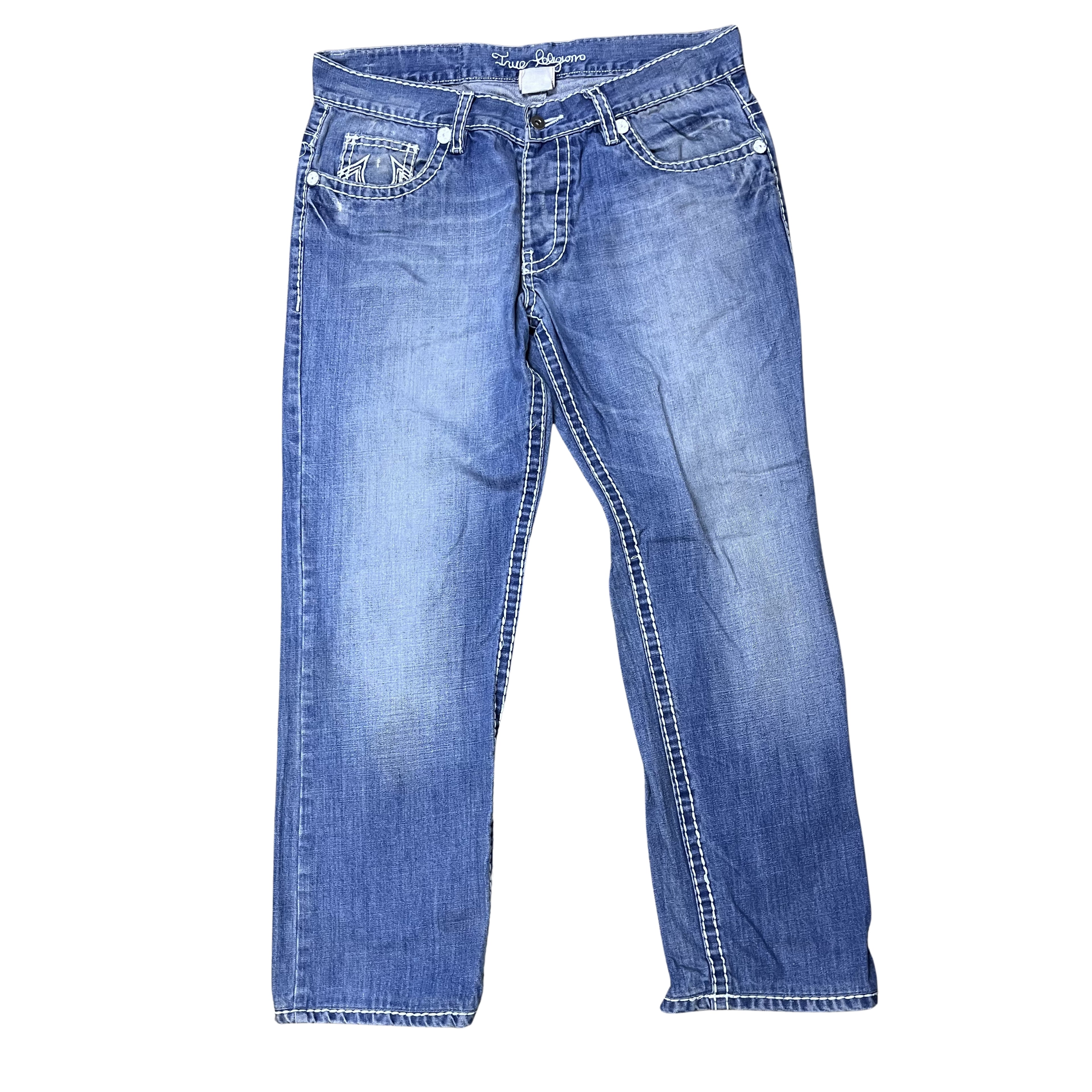 True Religion “True Religion” Stitch Jeans (Blue)