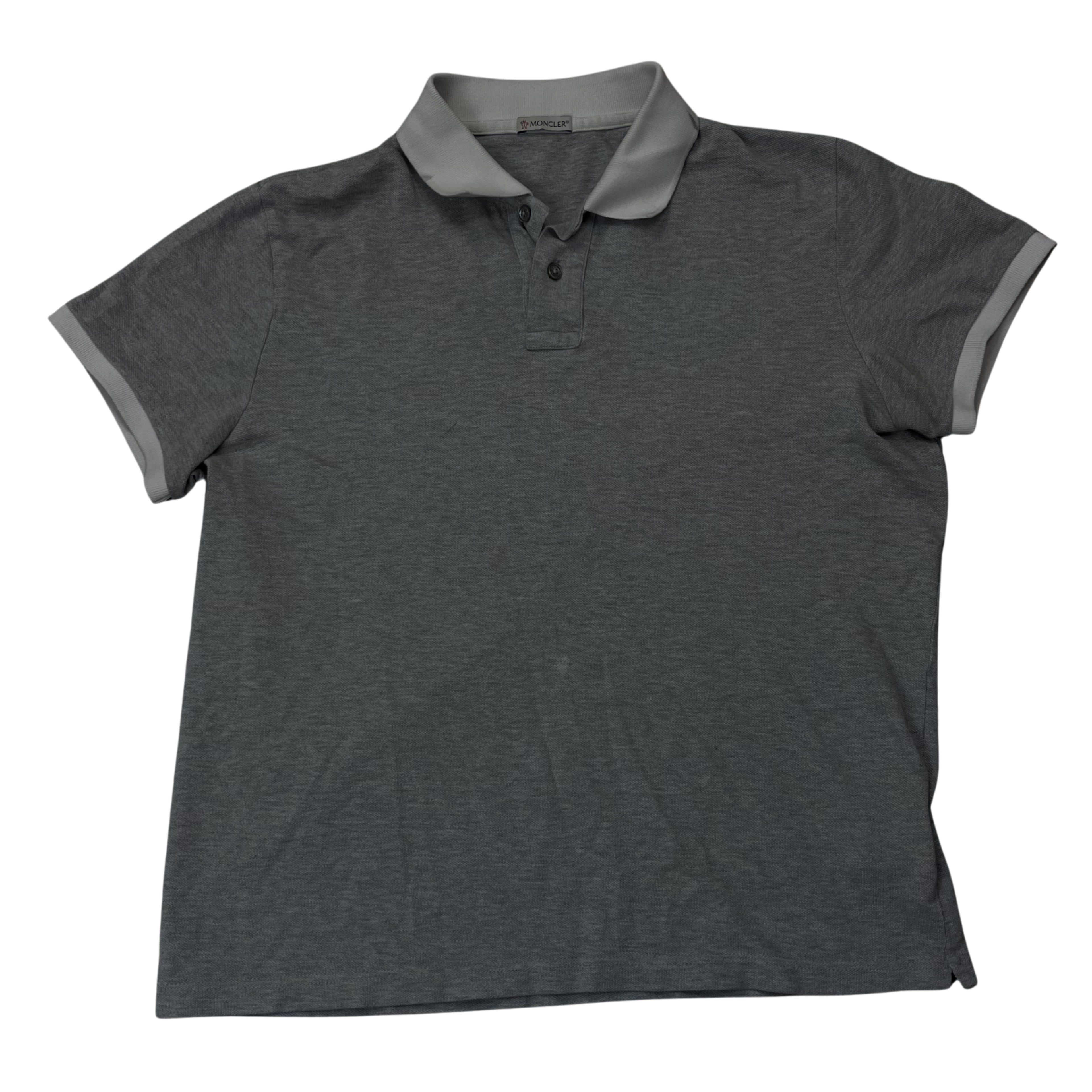 Moncler Contrast Collar Polo – Heather Grey