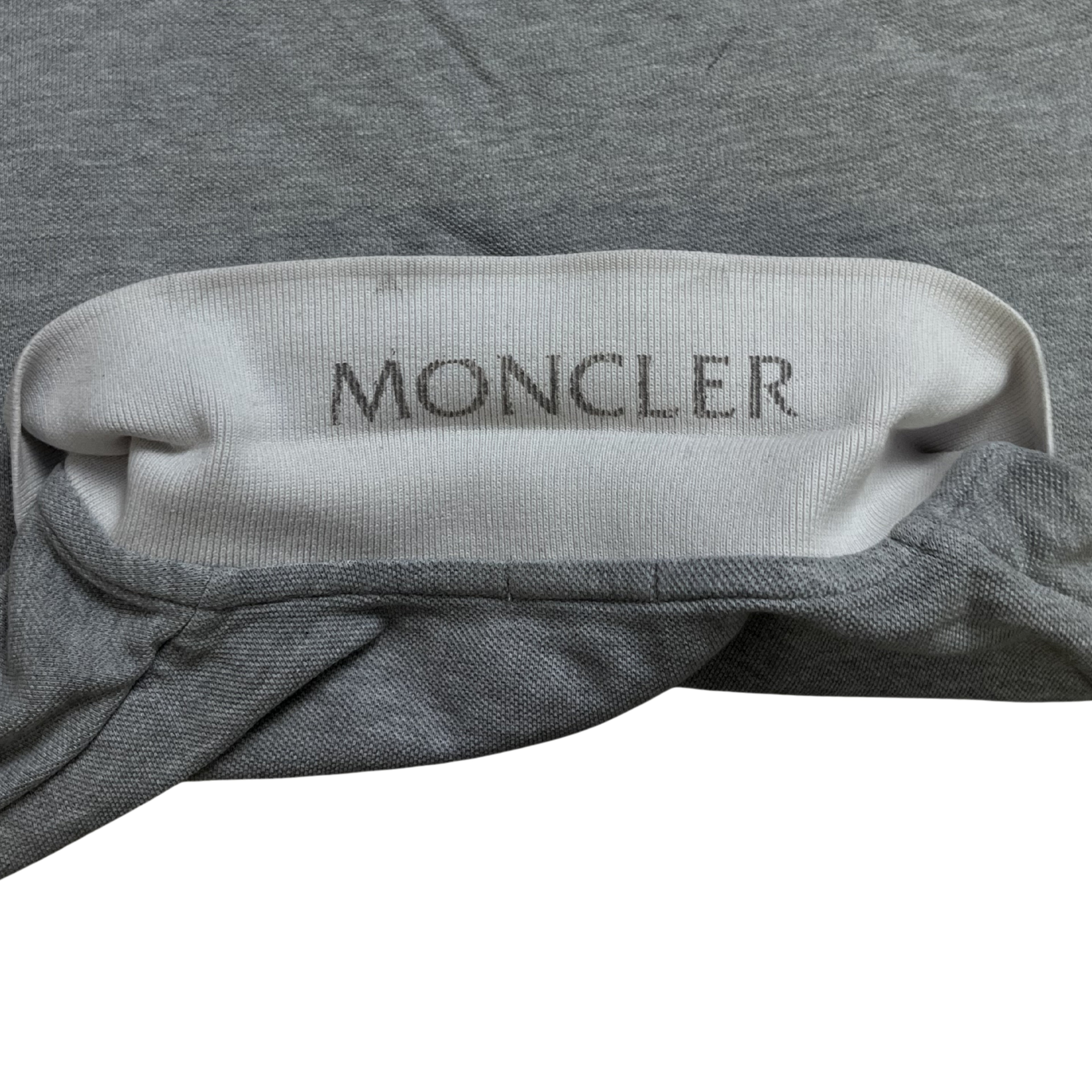 Moncler Contrast Collar Polo – Heather Grey