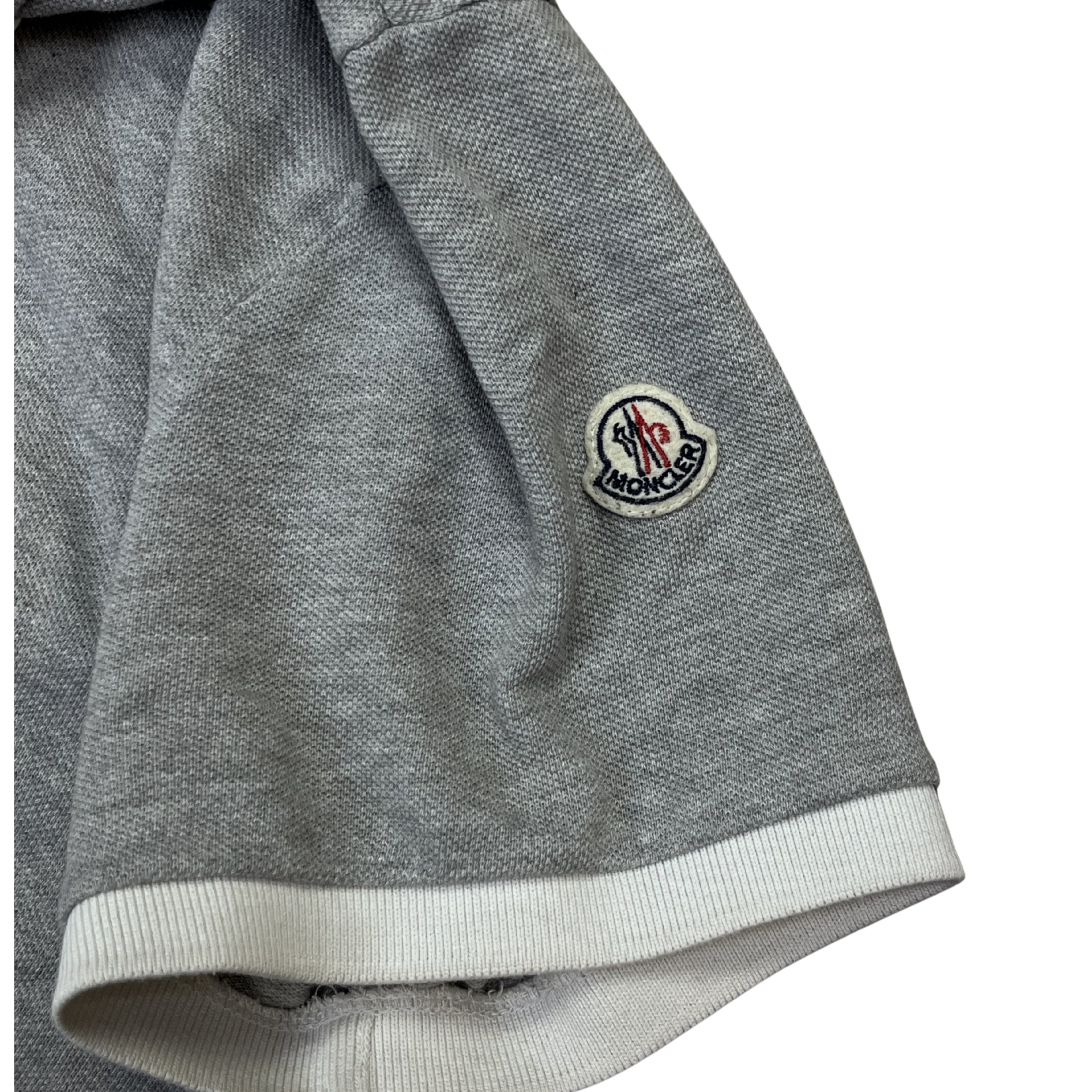 Moncler Contrast Collar Polo – Heather Grey