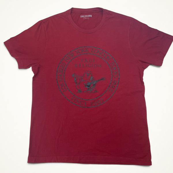 True Religion Seal Logo Tee (Burgundy)