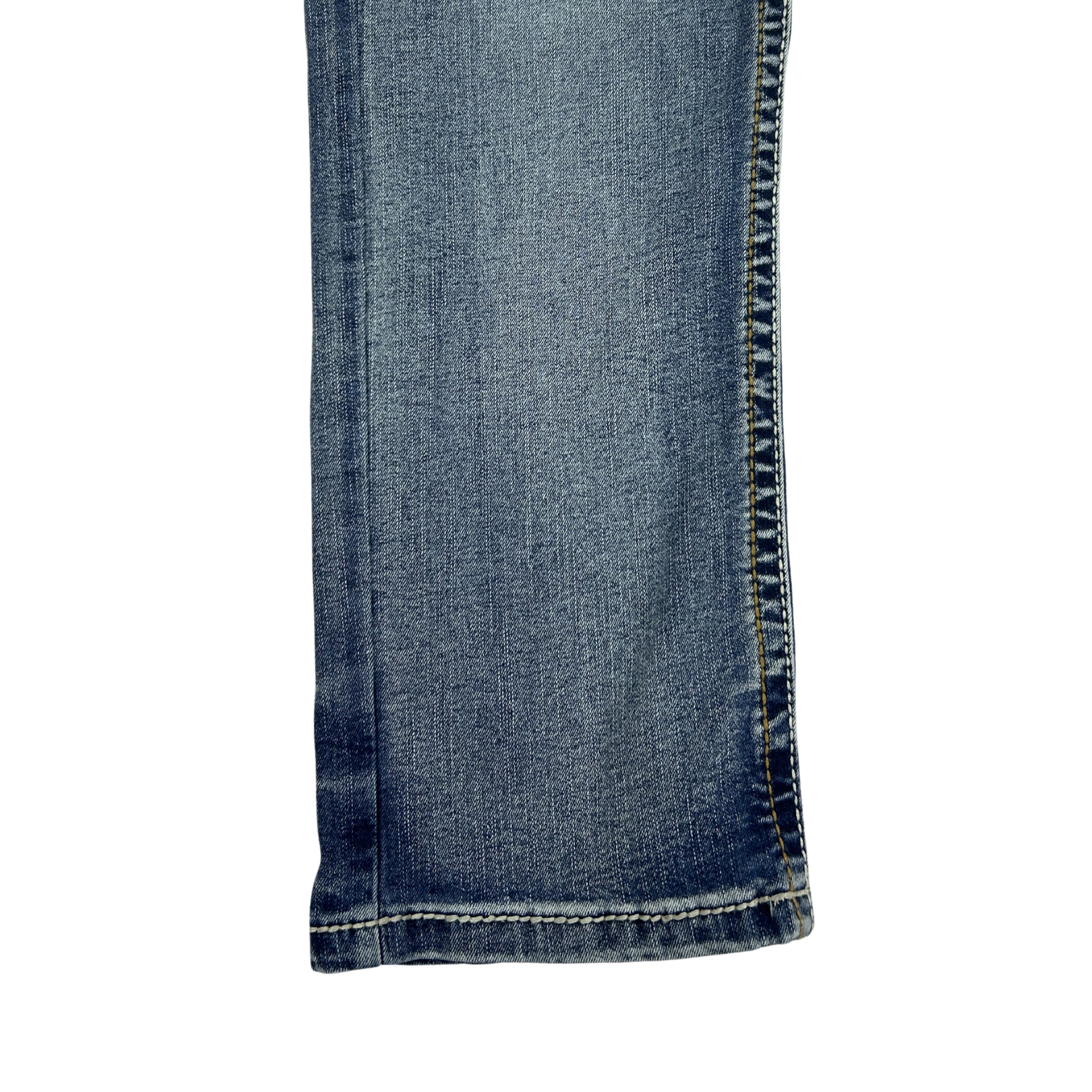 True Luck Distressed Bootcut Jeans – Medium Wash