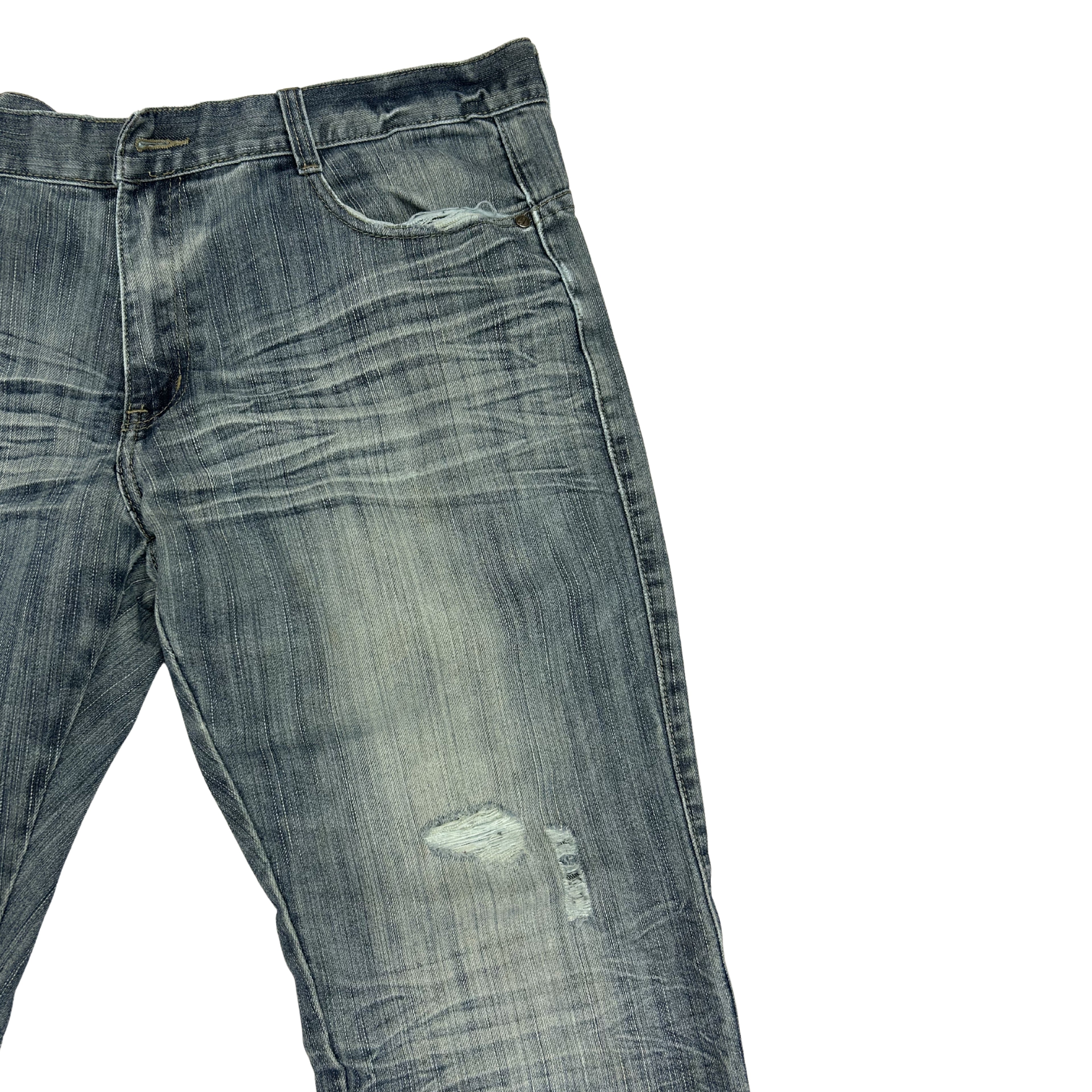 Y2K / Mid-2000s Heavily Embroidered Denim Jeans