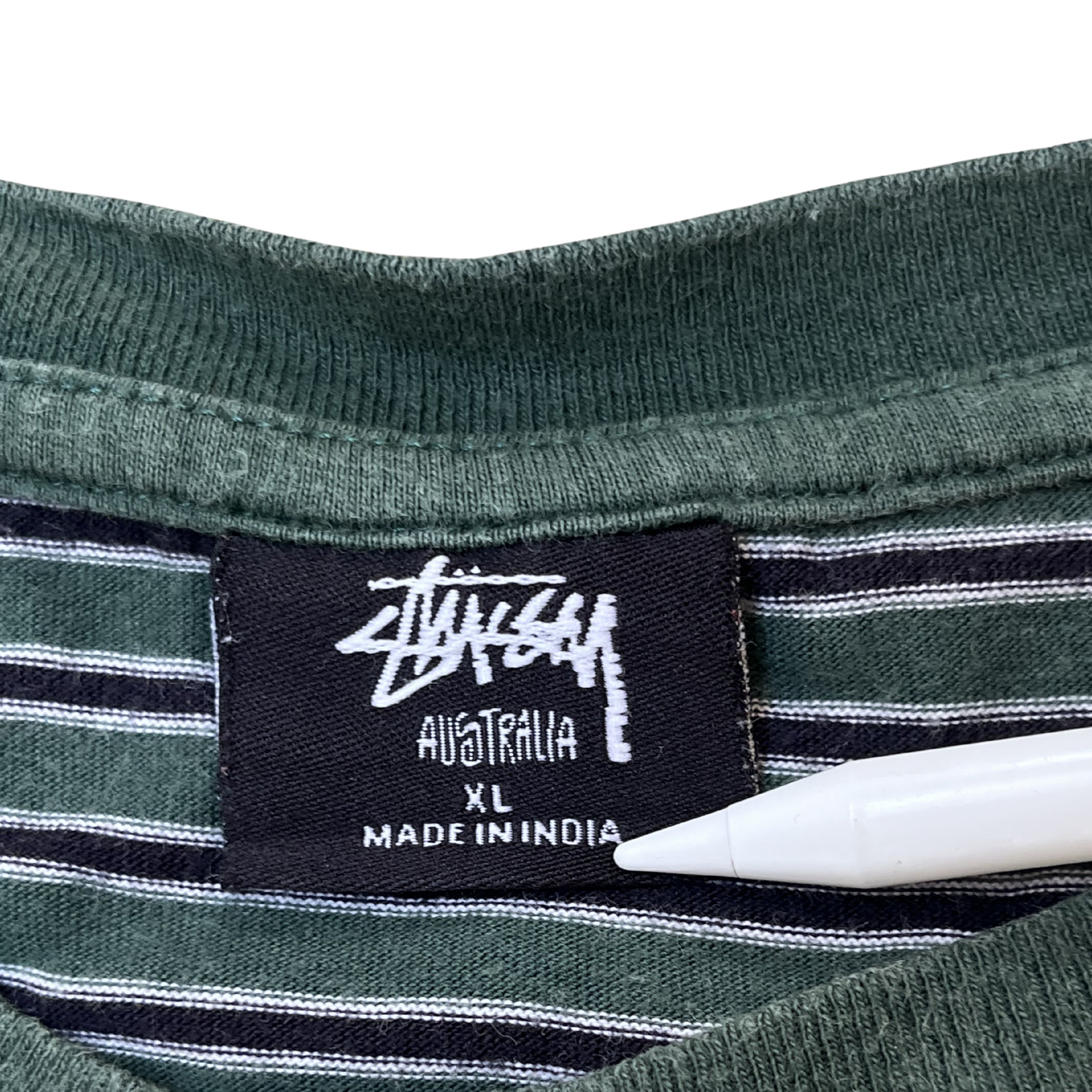 Stussy Australia Striped T-Shirt – Green XL