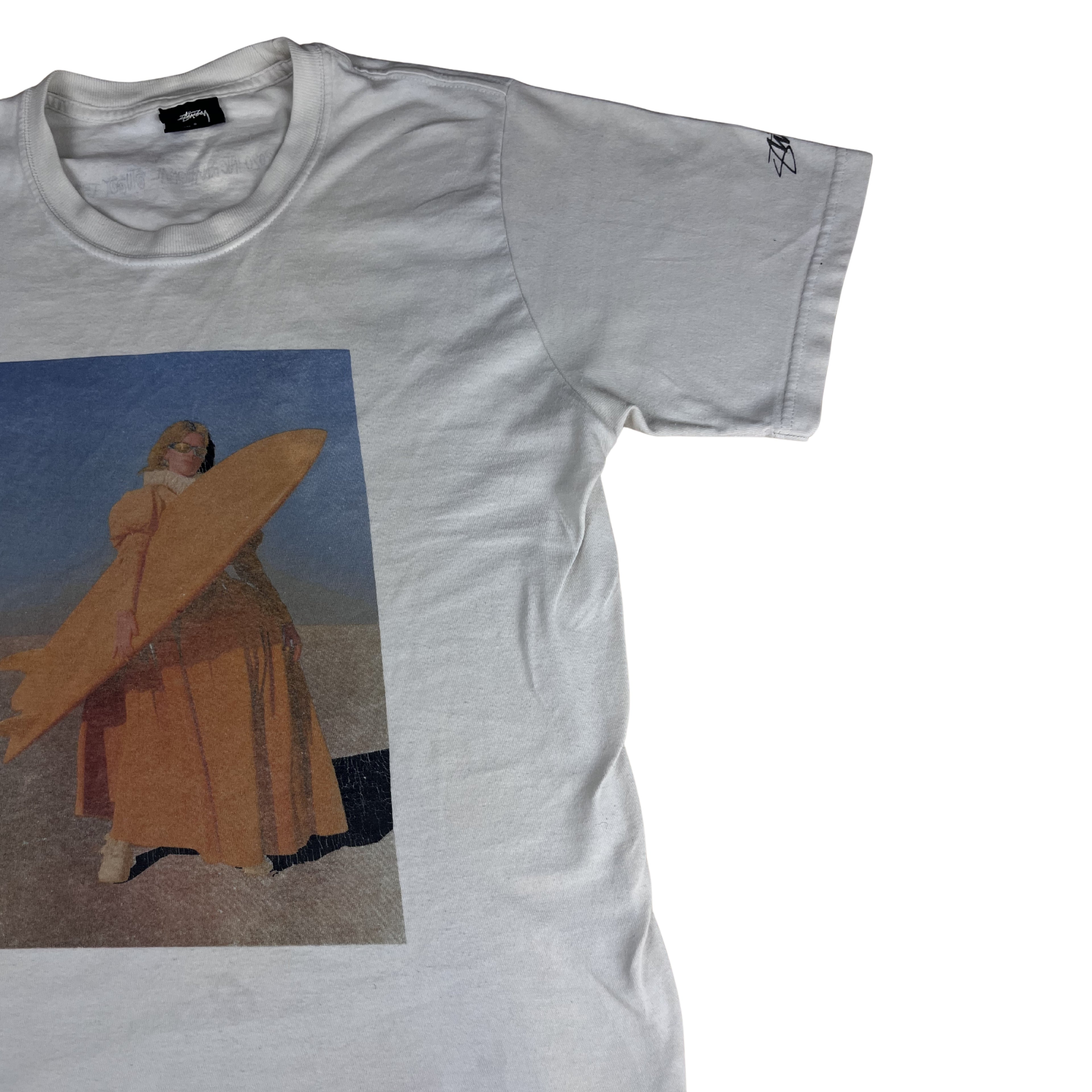 Stüssy Art Graphic Tee "Surfer Girl" – White / S
