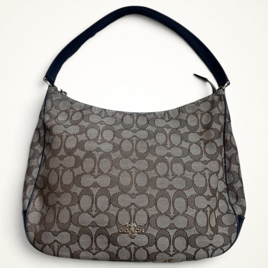 Coach Signature Hobo Shoulder Bag (Grey)