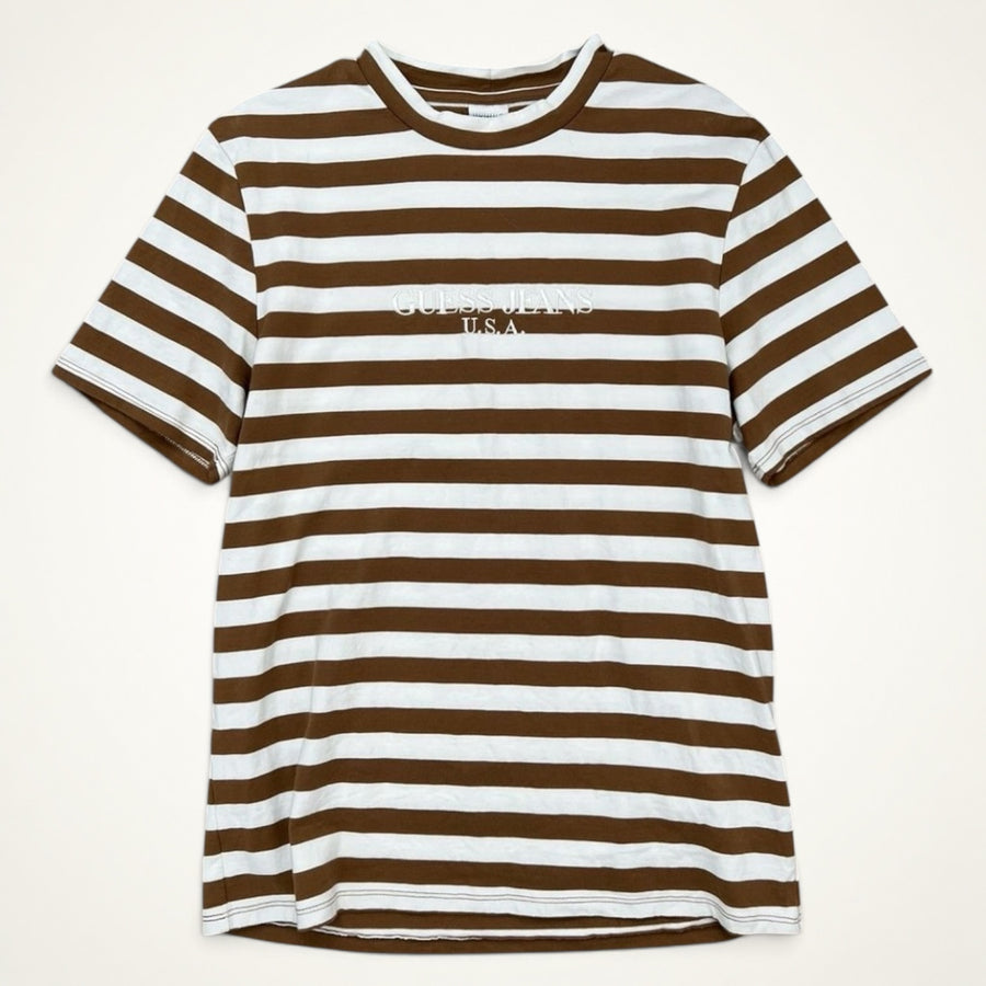 Guess Jeans USA Striped Tee (Brown/White)