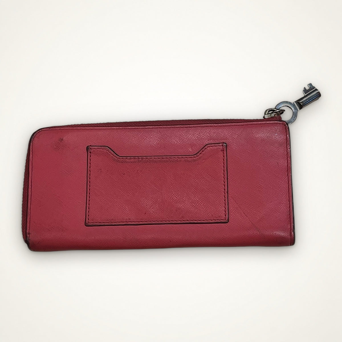 Coach Saffiano Leather Zip Around Wallet (Red)