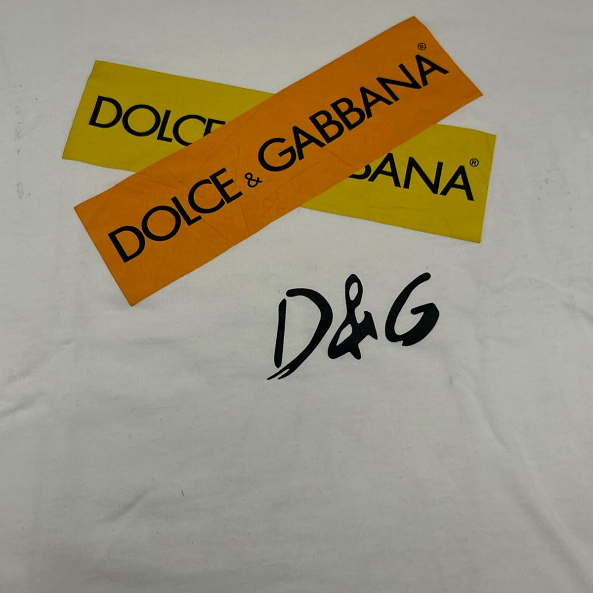 Dolce & Gabbana Tape Logo Tee (White)