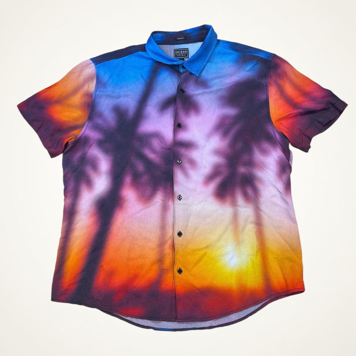 Guess Sunset Palm Print Shirt (Slim Fit)