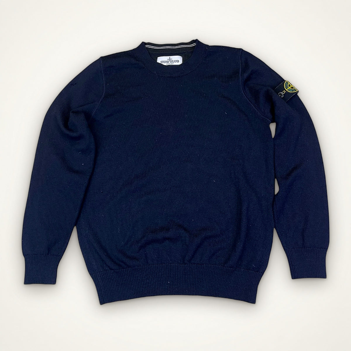 Stone Island Junior Wool Crewneck Sweater (Navy)