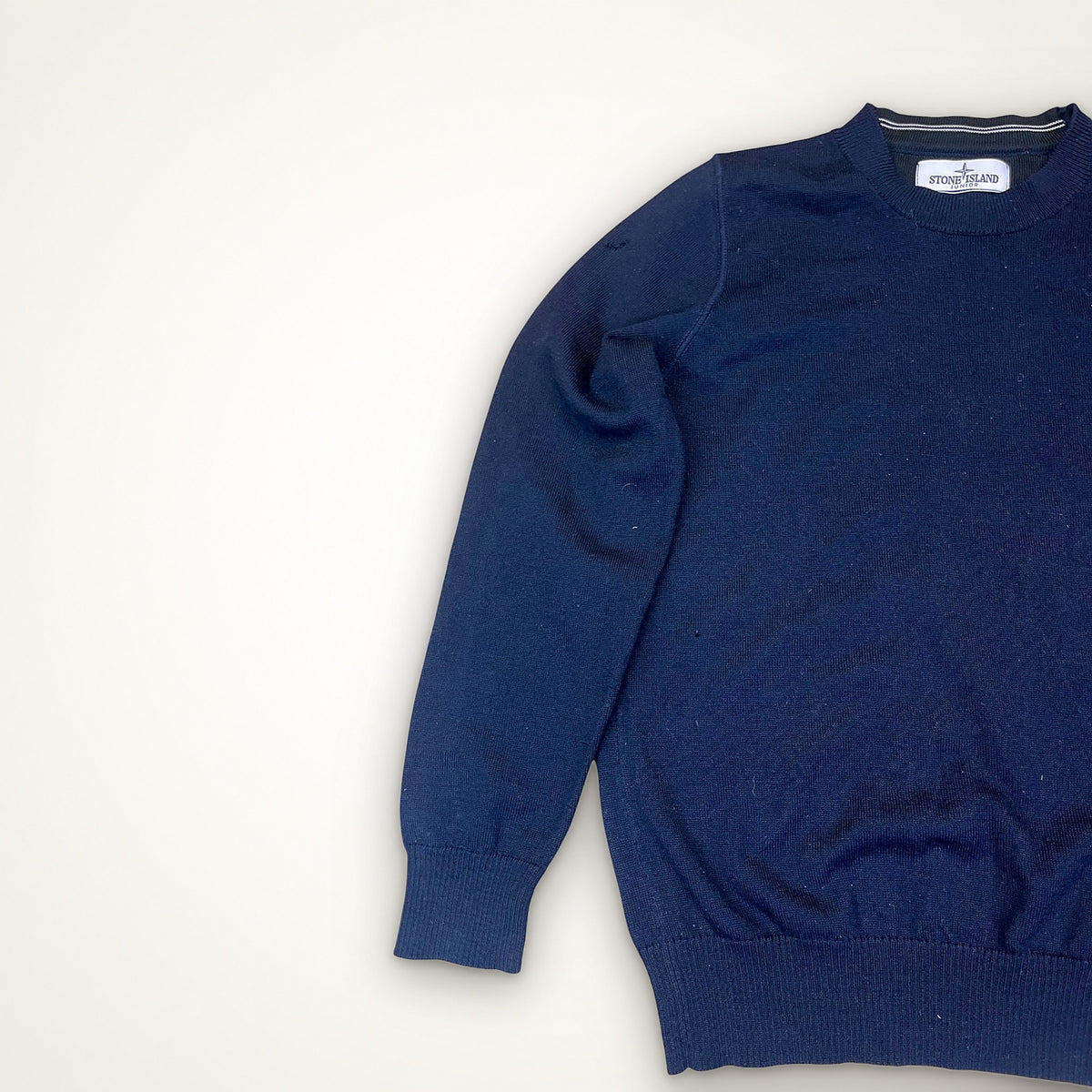 Stone Island Junior Wool Crewneck Sweater (Navy)