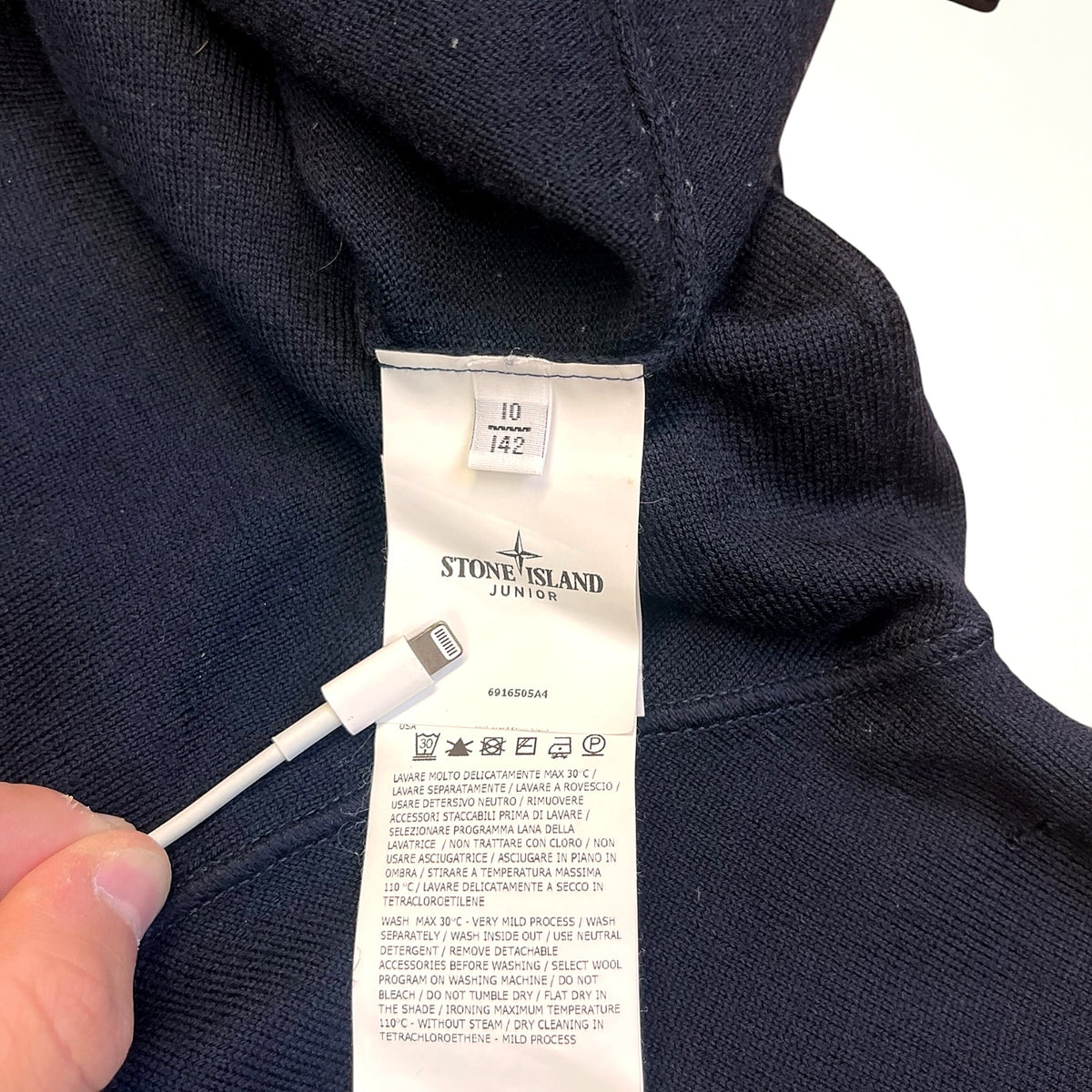 Stone Island Junior Wool Crewneck Sweater (Navy)