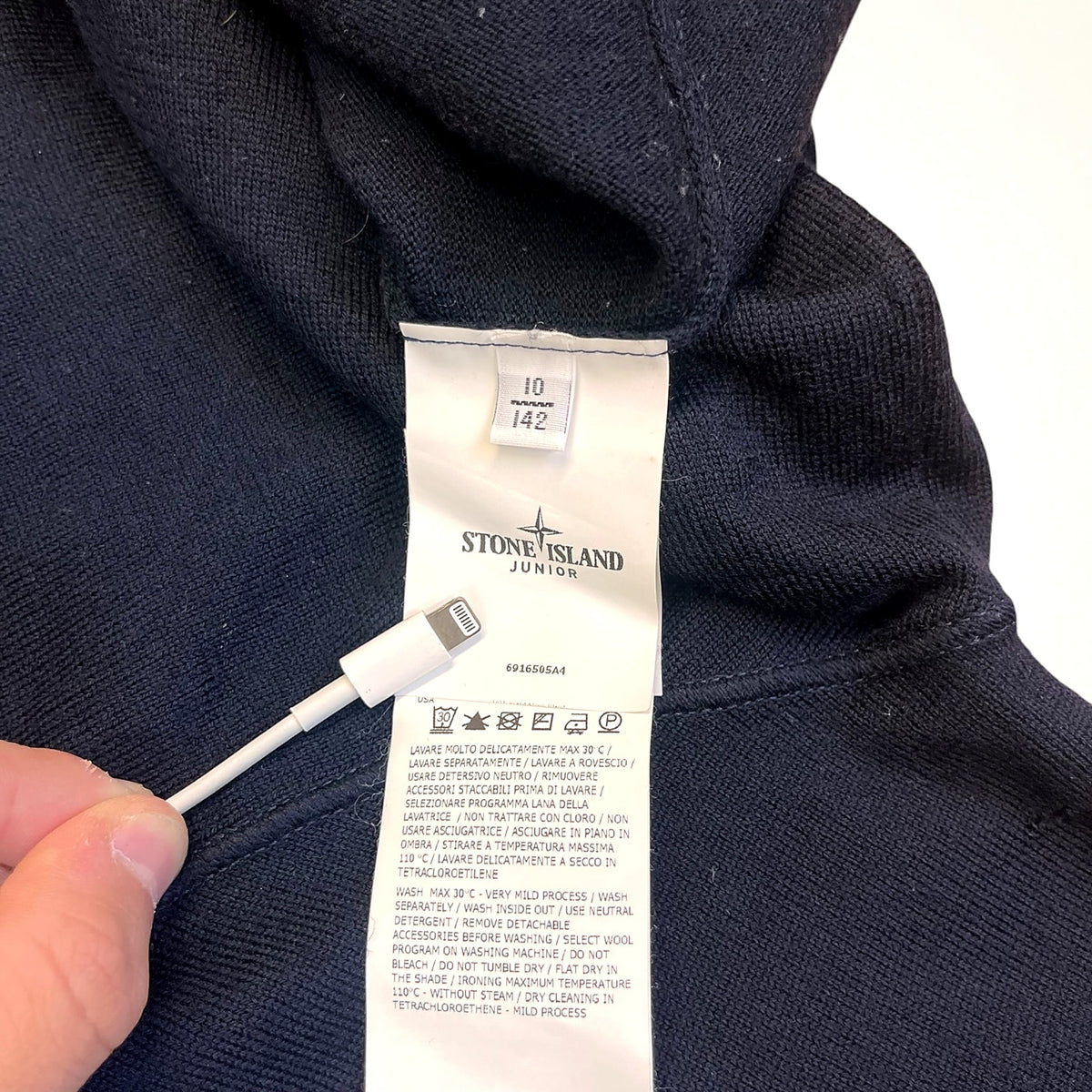 Stone Island Junior Wool Crewneck Sweater (Navy)