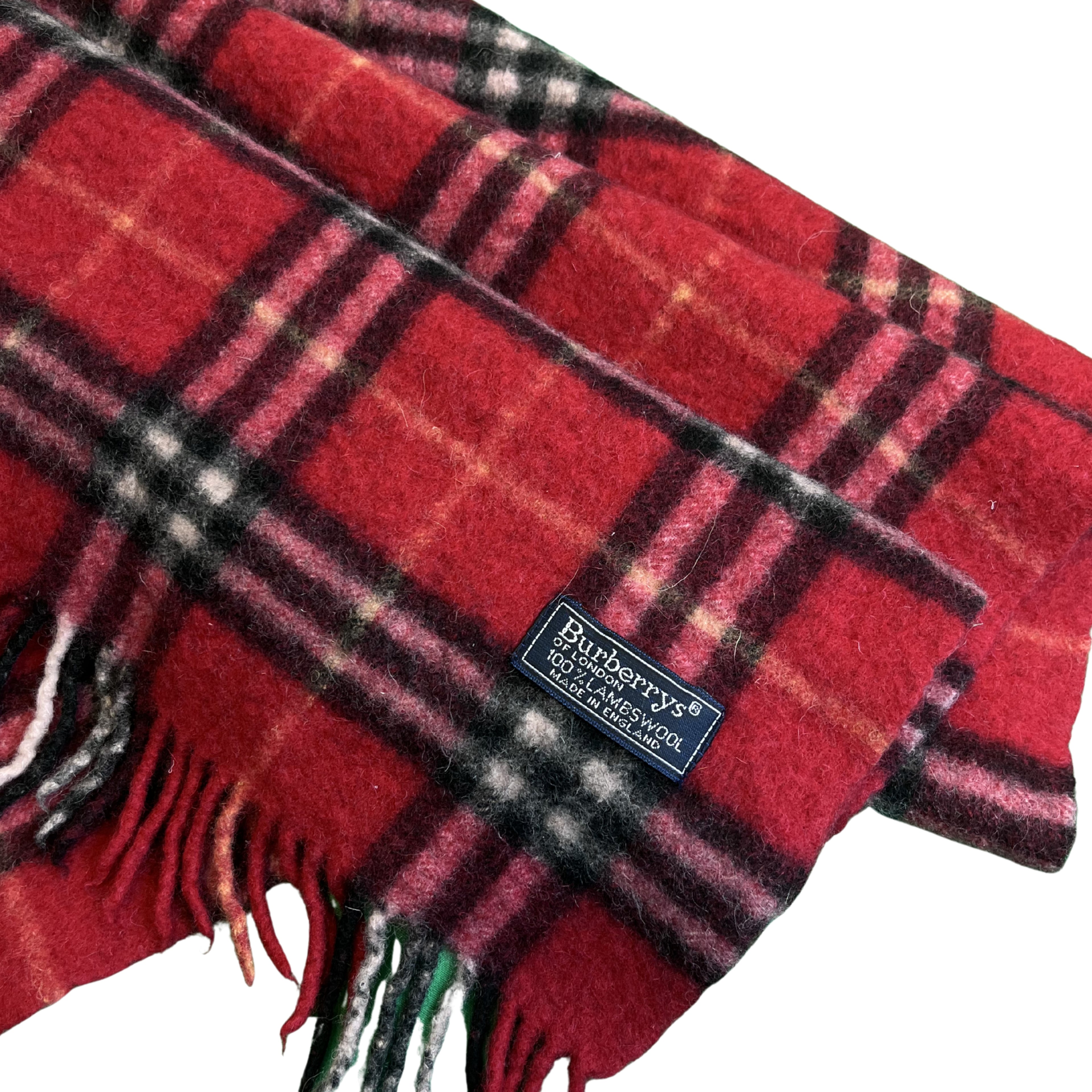 Burberry červená kostkovaná šála