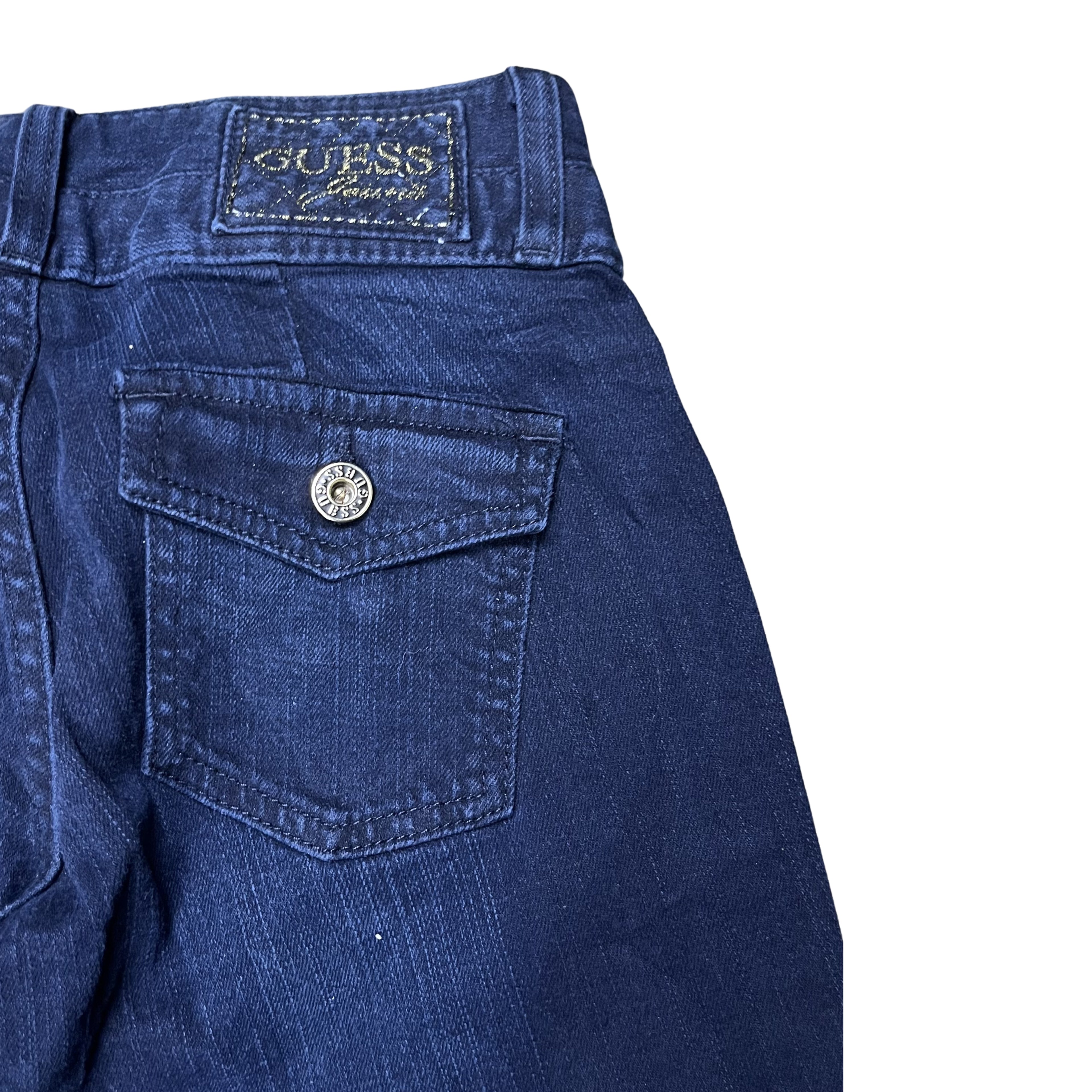 Y2K GUESS FLARE JEANS – DARK BLUE