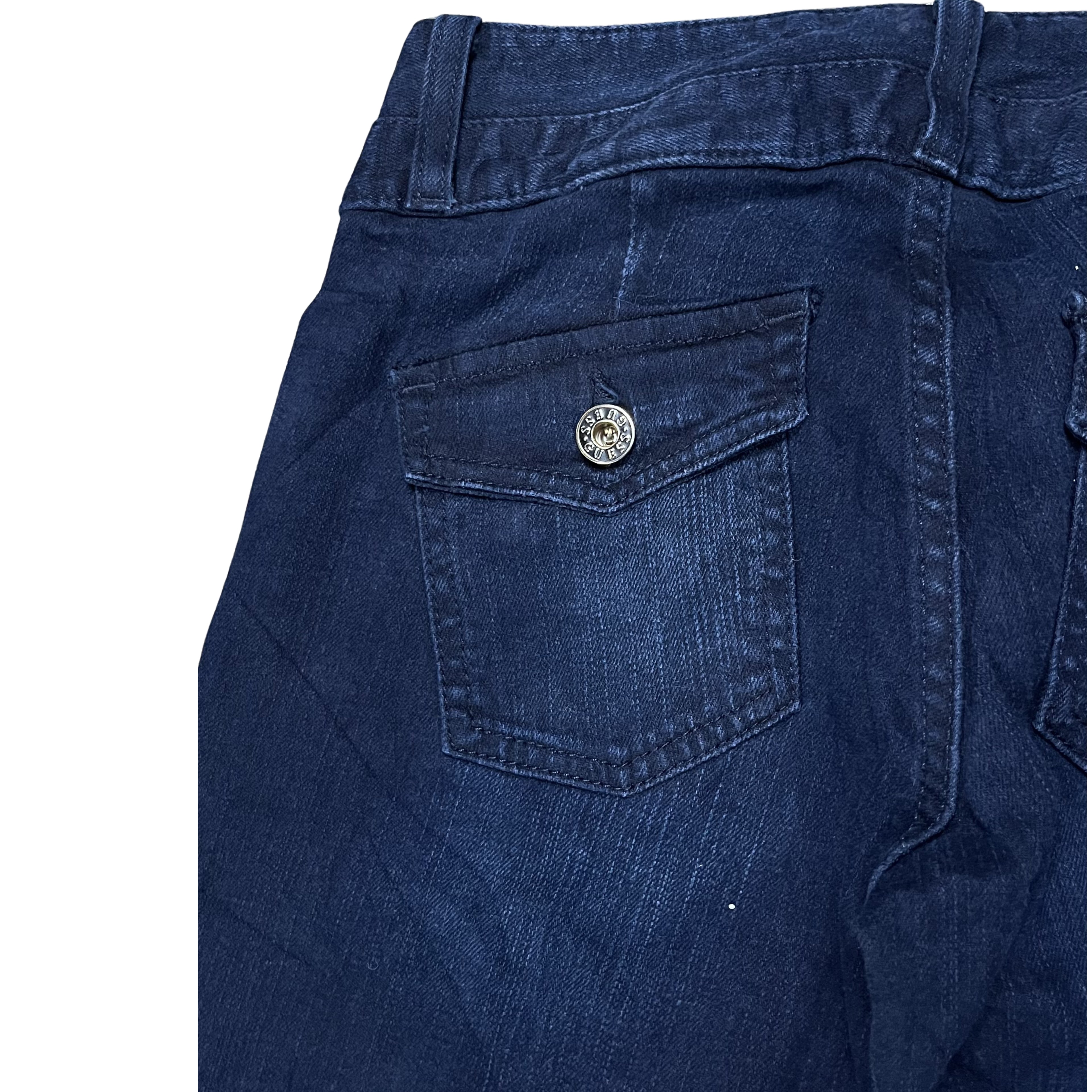 Y2K GUESS FLARE JEANS – DARK BLUE