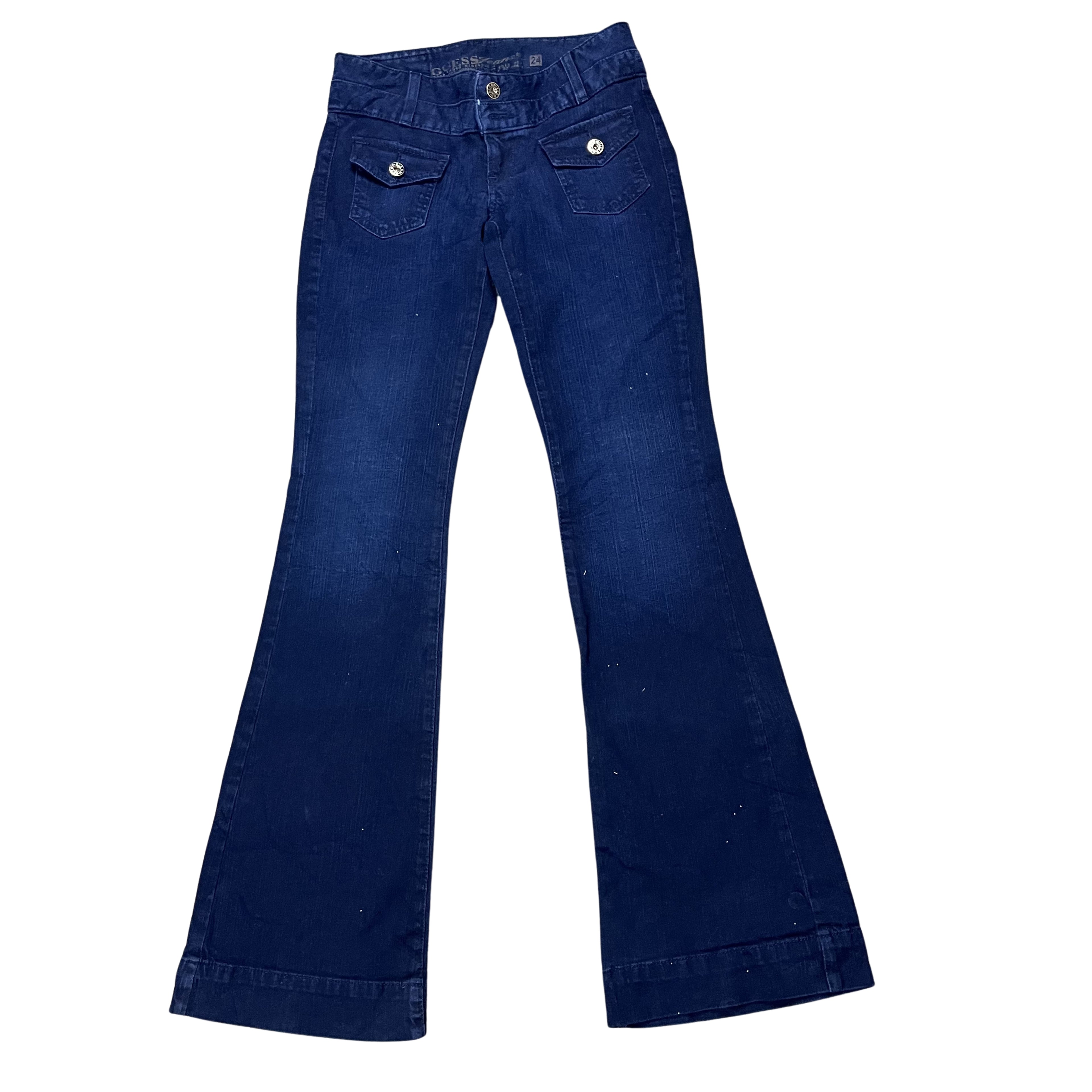 Y2K GUESS FLARE JEANS – DARK BLUE