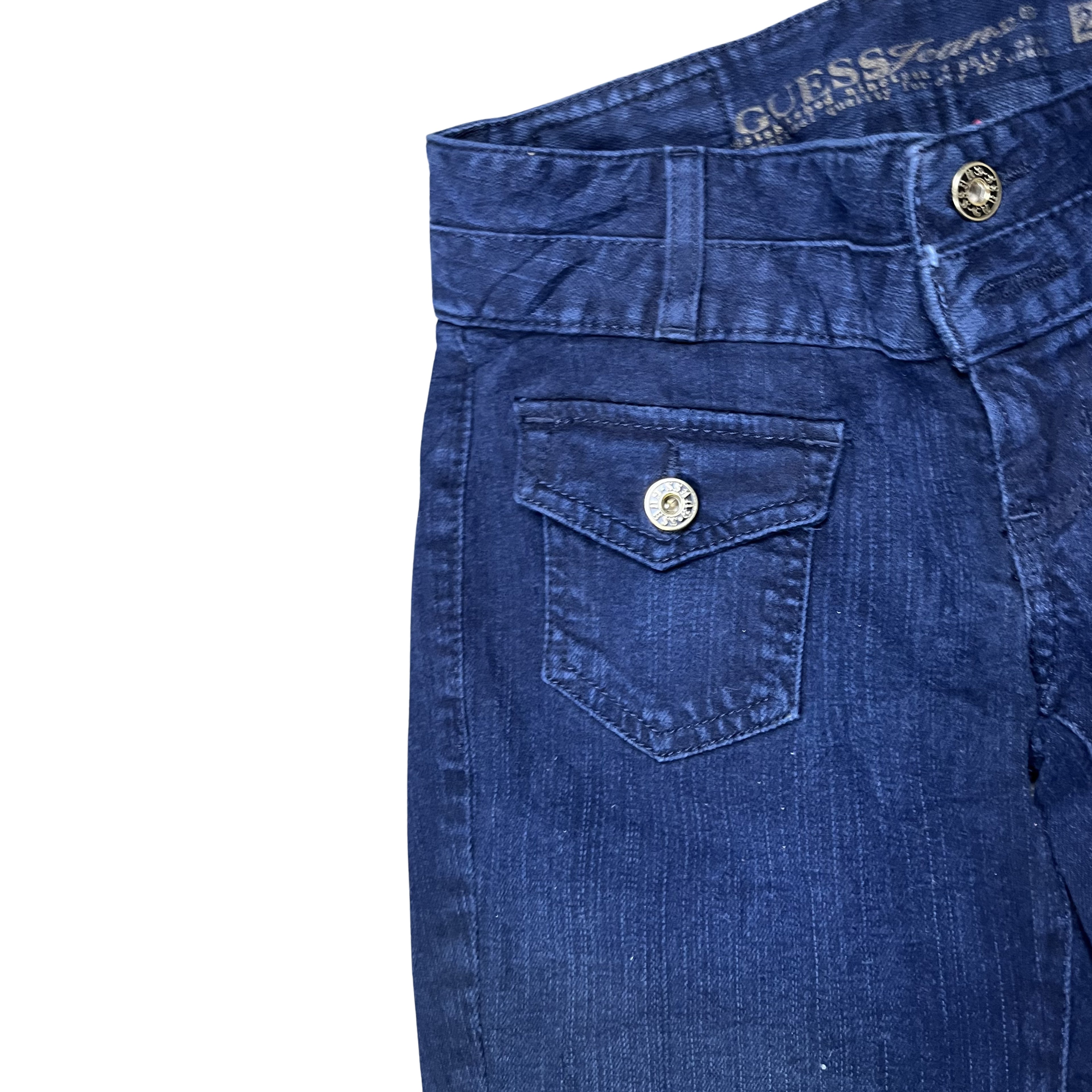 Y2K GUESS FLARE JEANS – DARK BLUE